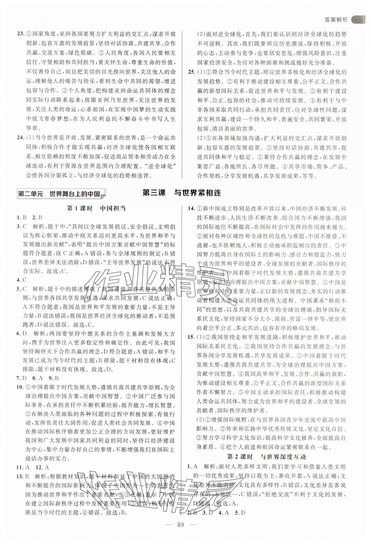 2025年細解巧練九年級道德與法治下冊人教版 第5頁