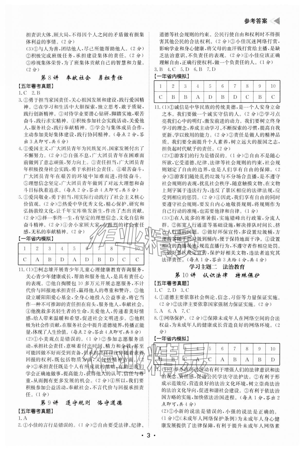2025年百年學典中考復習指南道德與法治廣東專版 第3頁