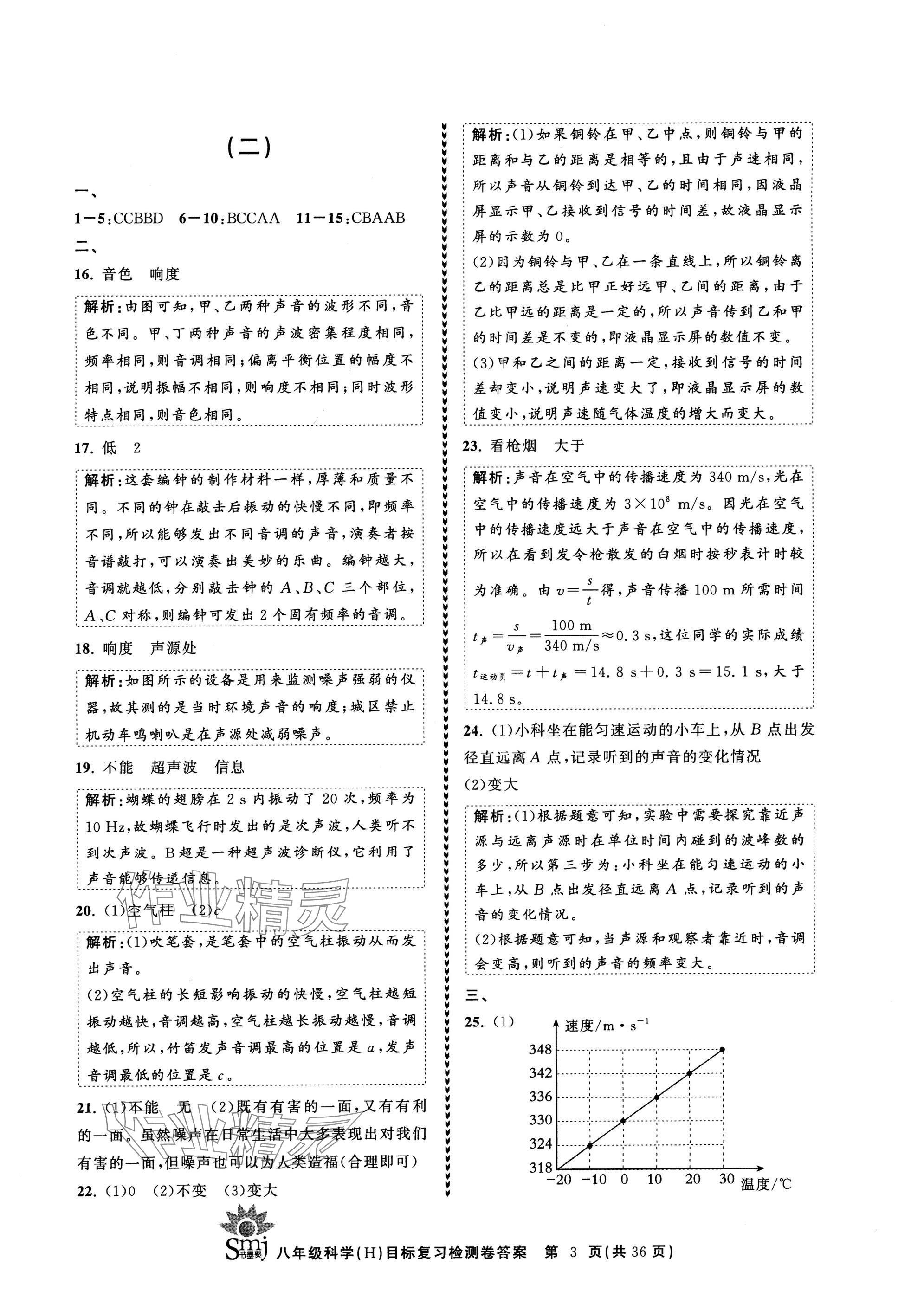 2025年目標復習檢測卷八年級科學下冊華師大版 參考答案第3頁