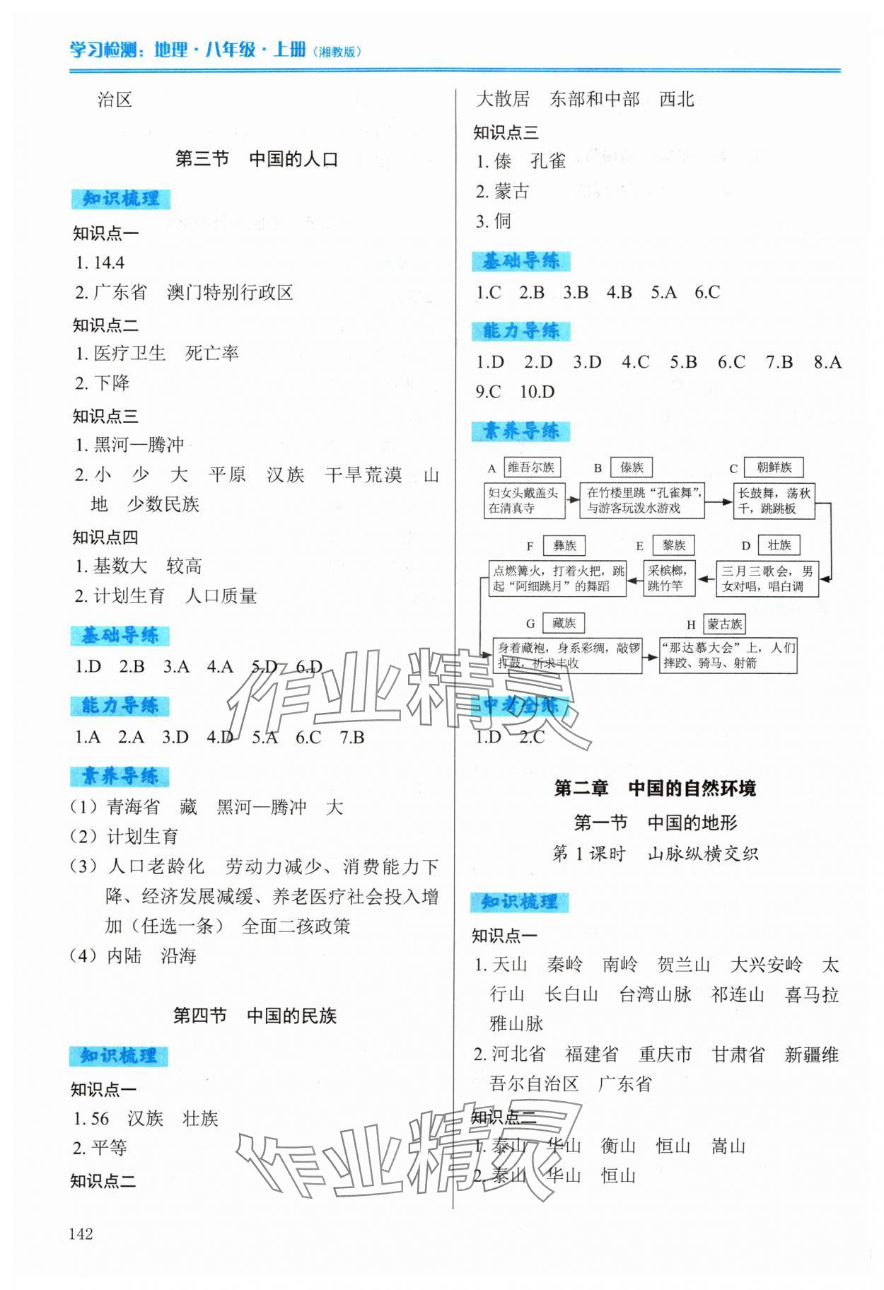 2024年學(xué)習(xí)檢測(cè)八年級(jí)地理上冊(cè)湘教版 第2頁(yè)