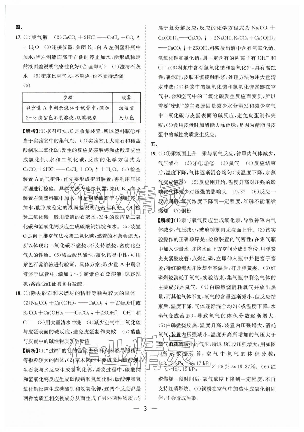 2025年中考必備四川民族出版社化學(xué) 參考答案第3頁