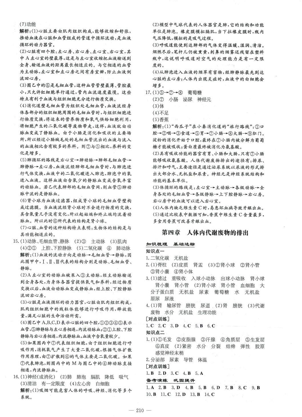 2024年初中总复习练案生物济南版&nbsp;第8页