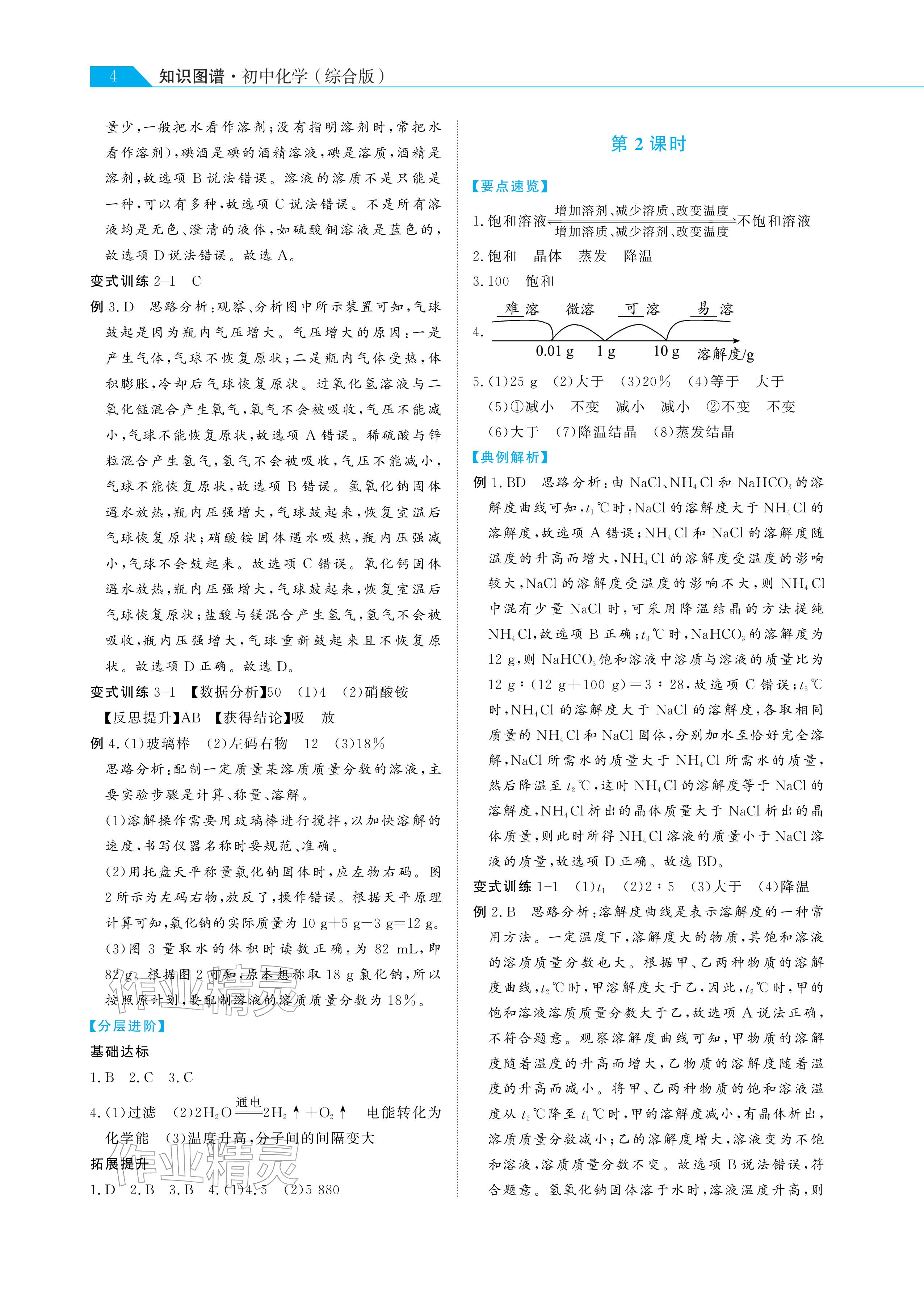 2026年知識(shí)圖譜初中化學(xué)綜合版&nbsp;參考答案第4頁(yè)