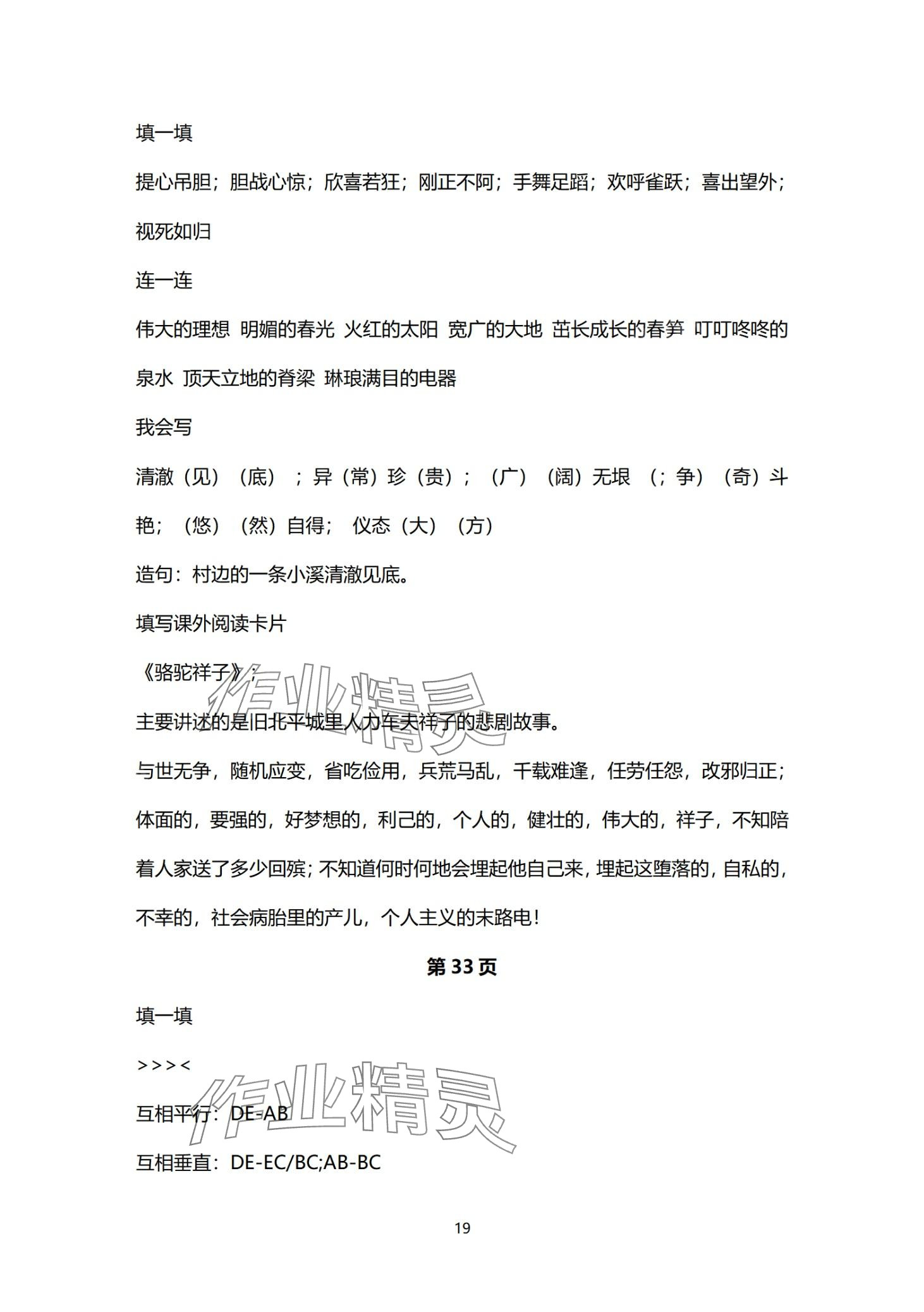 2024年云南标准教辅寒假活动晨光出版社四年级&nbsp;第19页