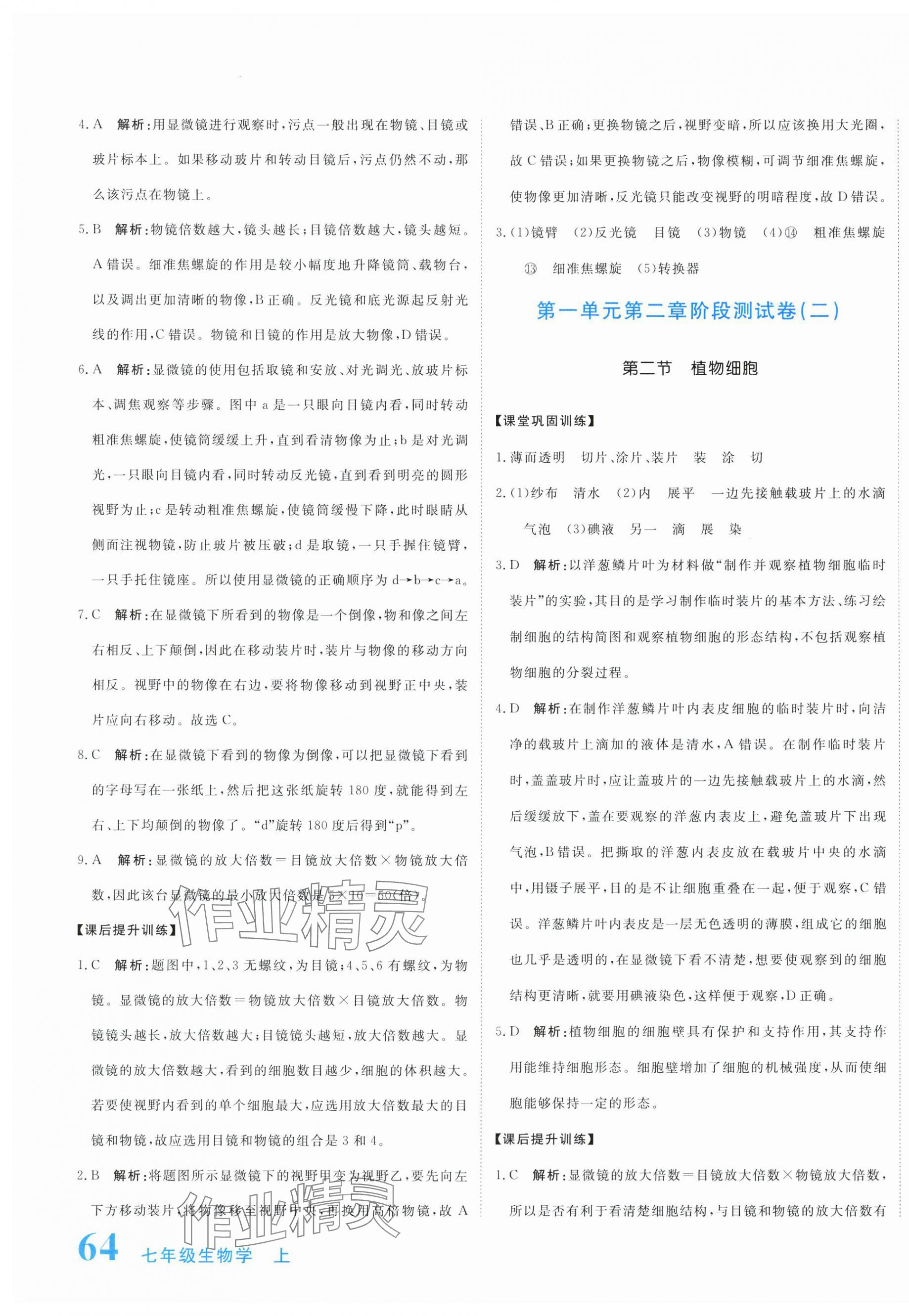 2025年提分教練七年級生物上冊人教版&nbsp;第3頁