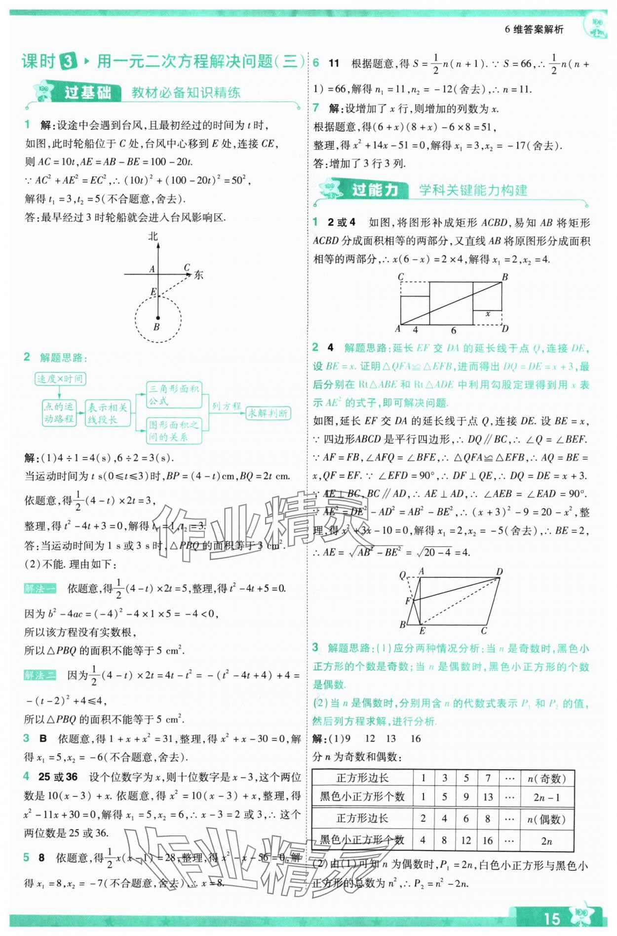 2024年一遍過(guò)九年級(jí)初中數(shù)學(xué)上冊(cè)蘇科版 參考答案第15頁(yè)