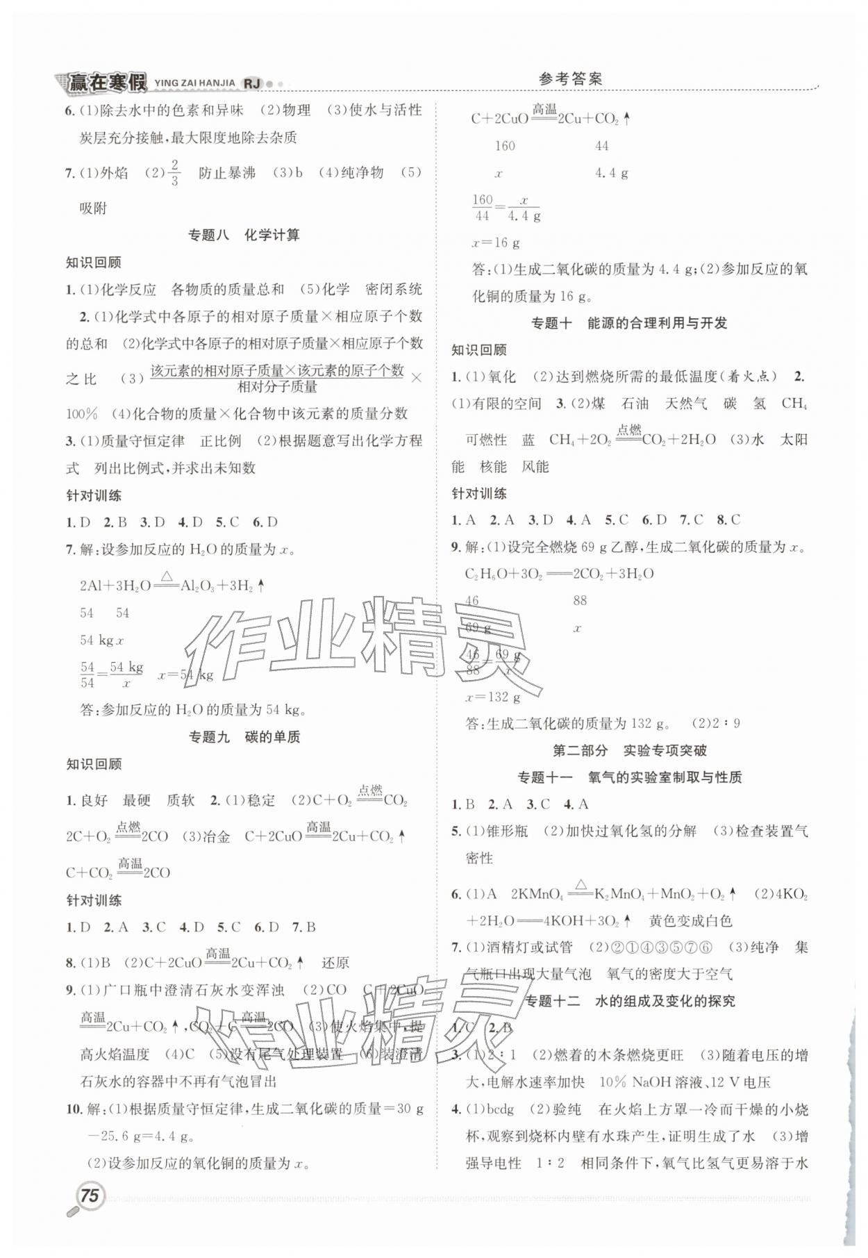 2026年赢在寒假衔接教材九年级化学人教版&nbsp;第2页