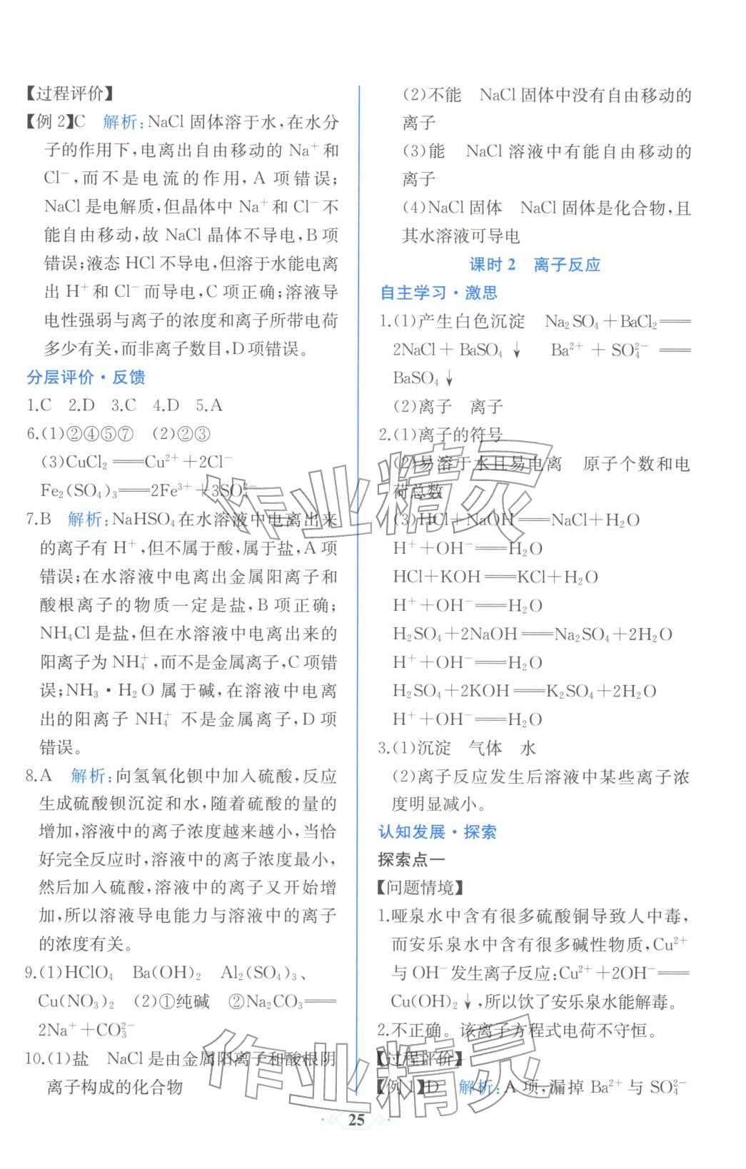 2025年同步解析与测评课时练人民教育出版社高中化学必修第一册人教版浙江专版&nbsp;第5页