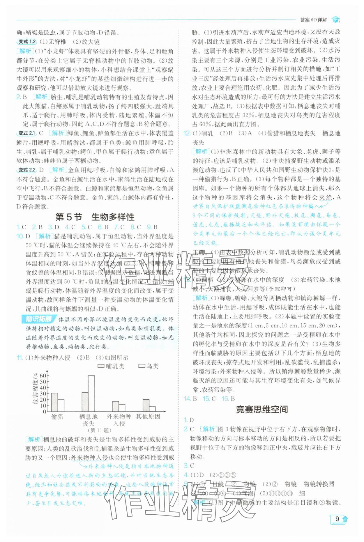 2025年實(shí)驗(yàn)班提優(yōu)訓(xùn)練七年級(jí)科學(xué)上冊(cè)浙教版 參考答案第9頁(yè)