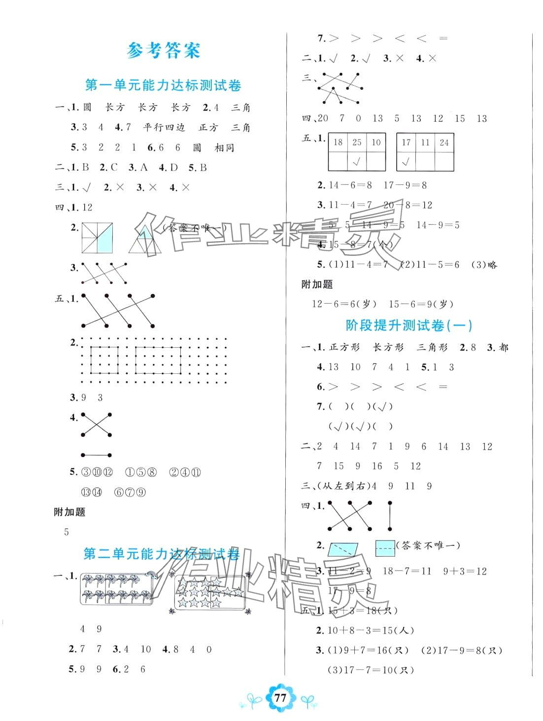 2024年8848学霸一卷通一年级数学下册人教版 第1页