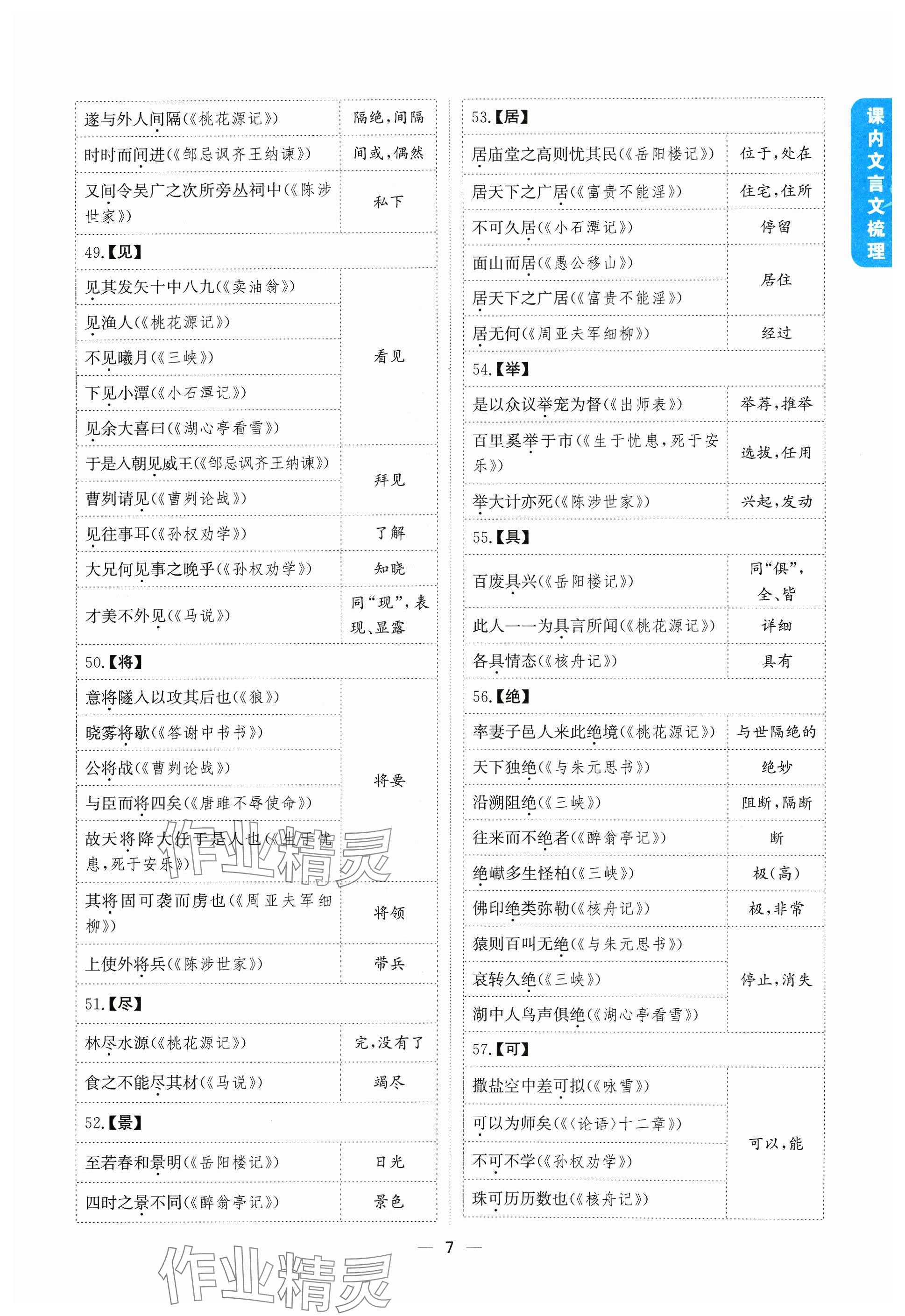 2024年學程先鋒中考總復習語文 參考答案第7頁