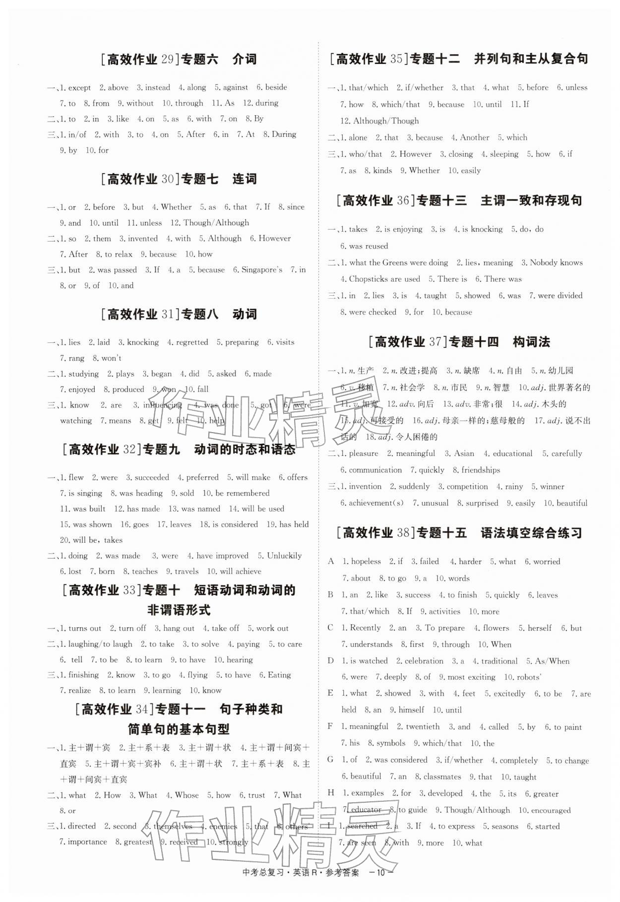 2026年精彩三年中考总复习英语人教版&nbsp;第10页