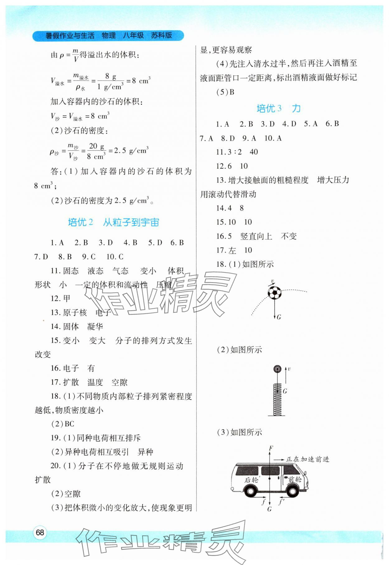 2024年暑假作业与生活陕西师范大学出版总社有限公司八年级物理苏科版 第2页