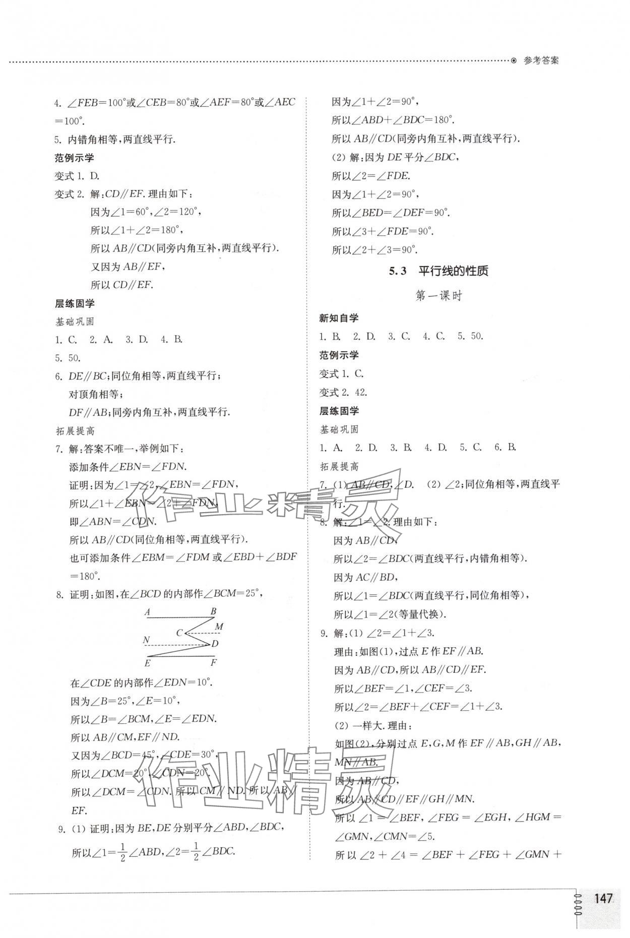 2024年同步练习册山东教育出版社七年级数学下册人教版 第3页