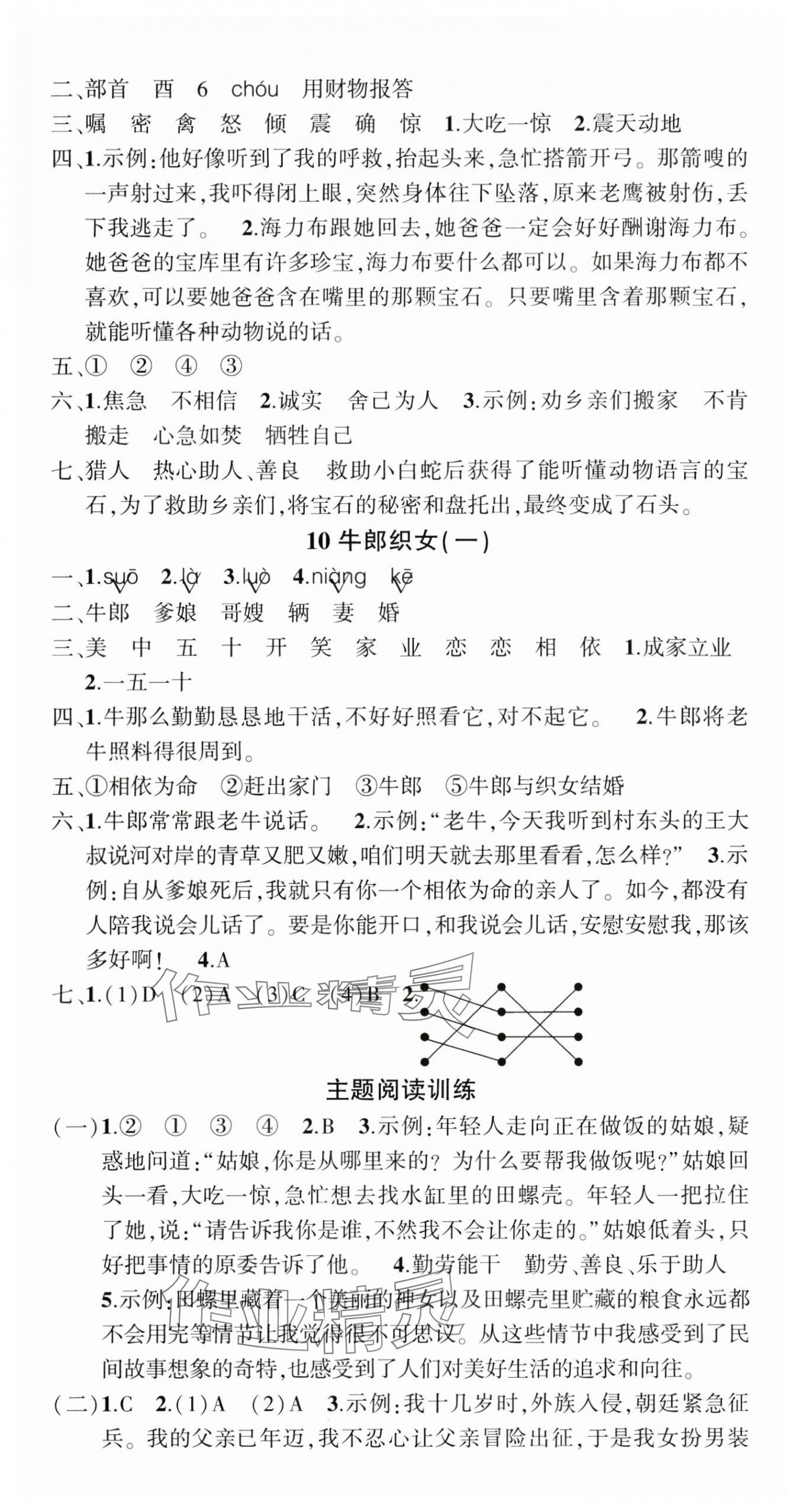 2024年狀元成才路創(chuàng)優(yōu)作業(yè)100分五年級語文上冊人教版浙江專版 參考答案第5頁