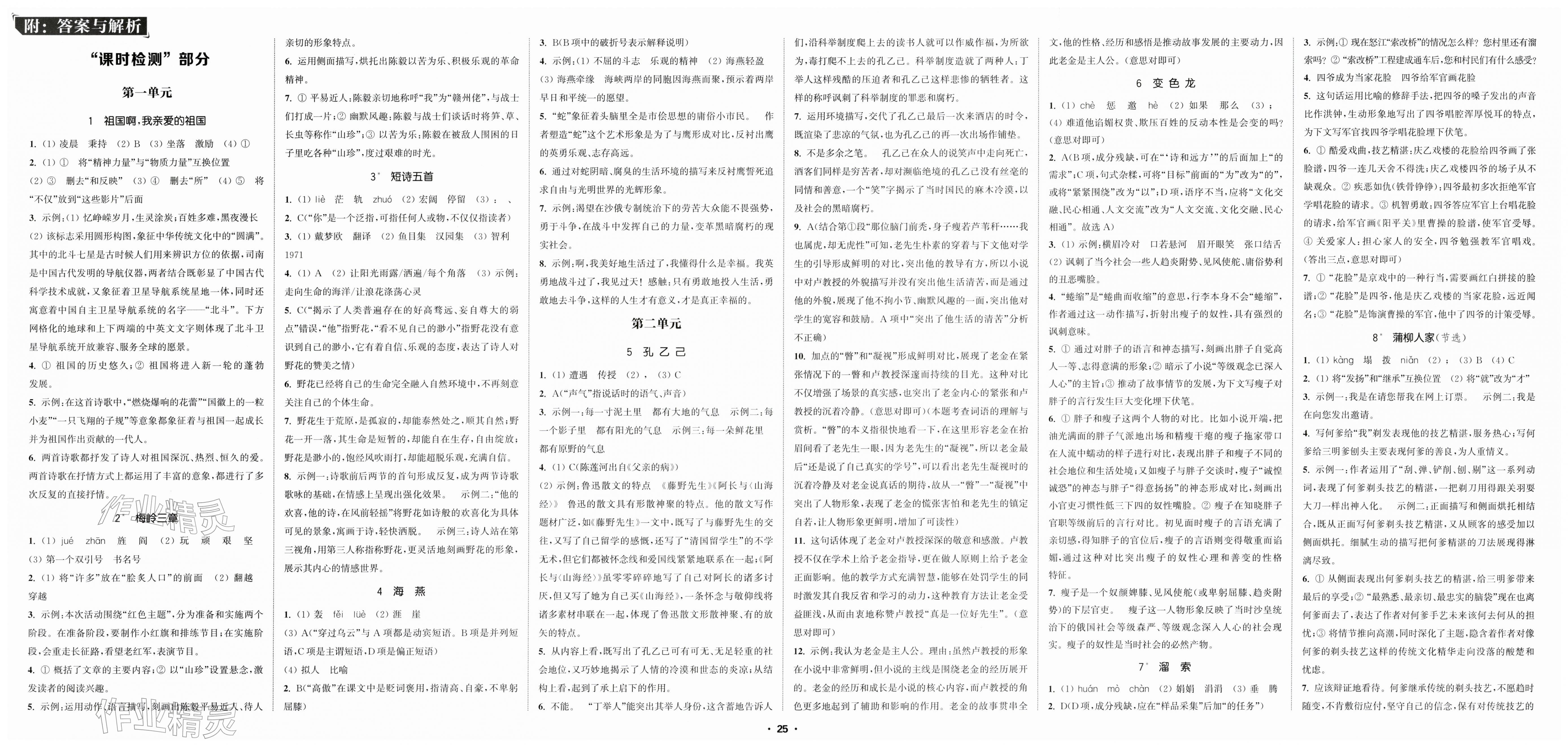 2026年通城学典活页检测九年级语文下册人教版&nbsp;第1页