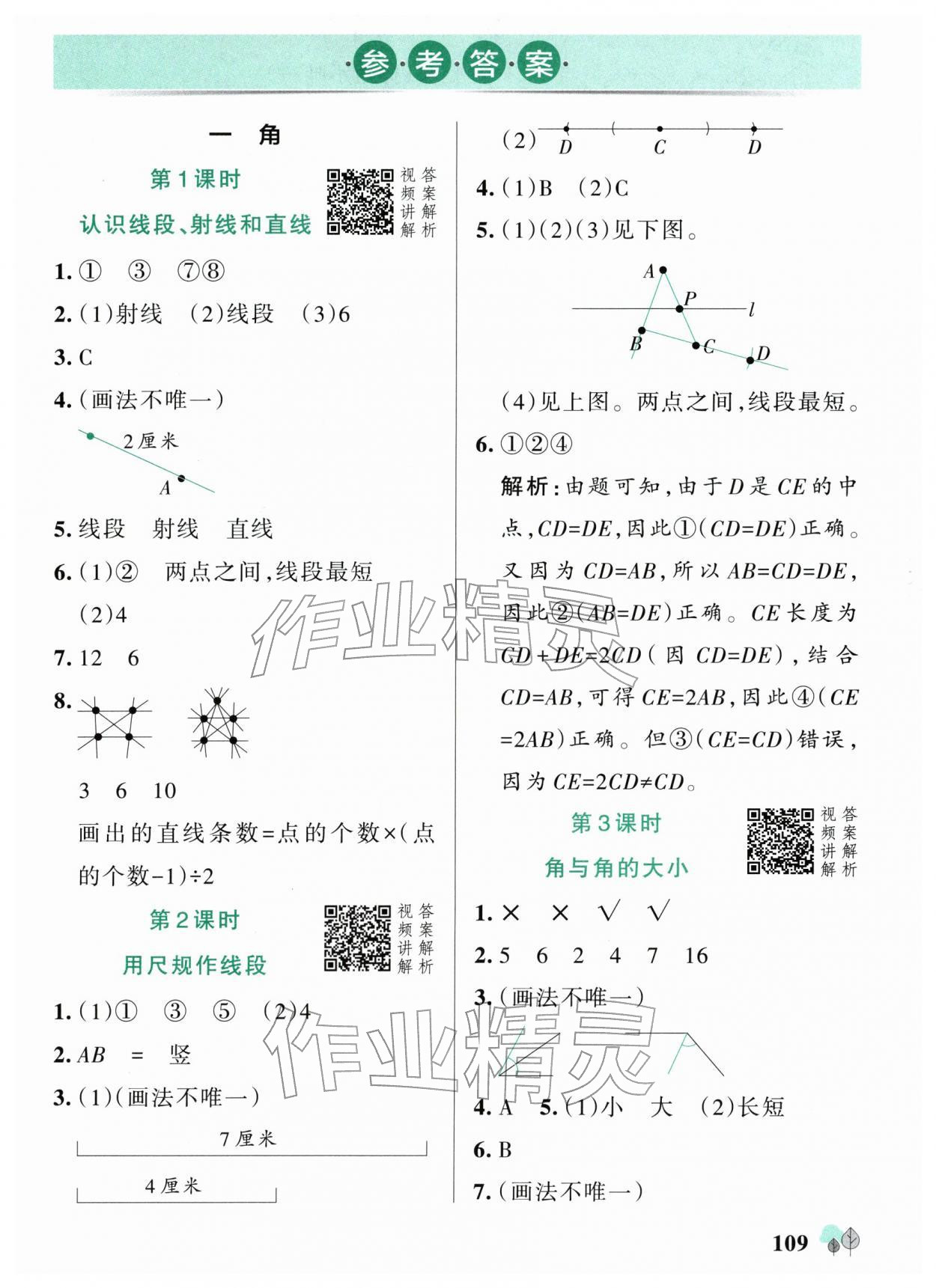 2026年绿卡提优特训三年级数学下册苏教版江苏专版&nbsp;参考答案第1页