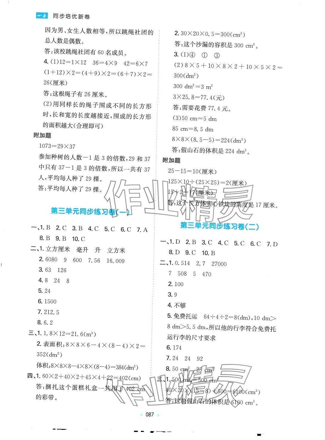 2024年一本同步培優(yōu)新卷五年級數(shù)學下冊人教版 第3頁