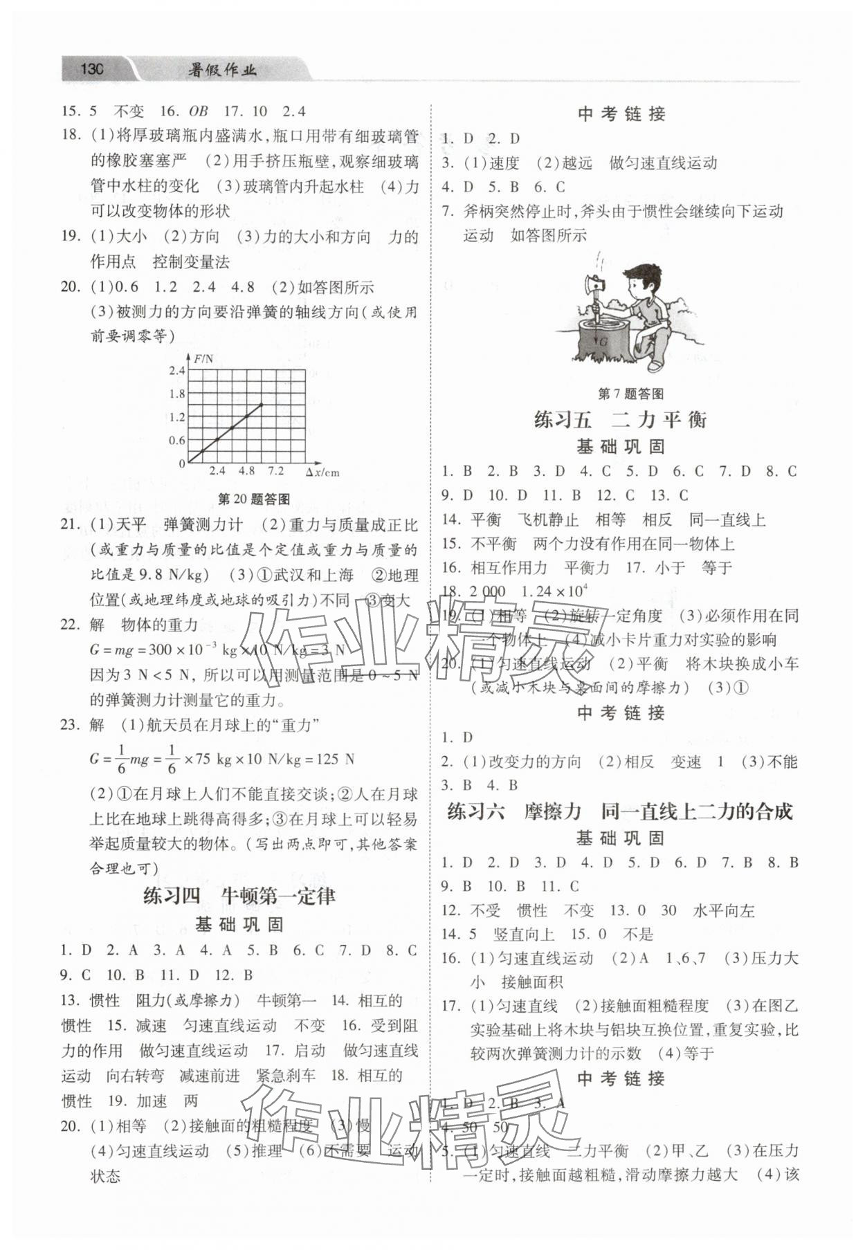 2025年暑假作业八年级物理人教版河北美术出版社 第2页