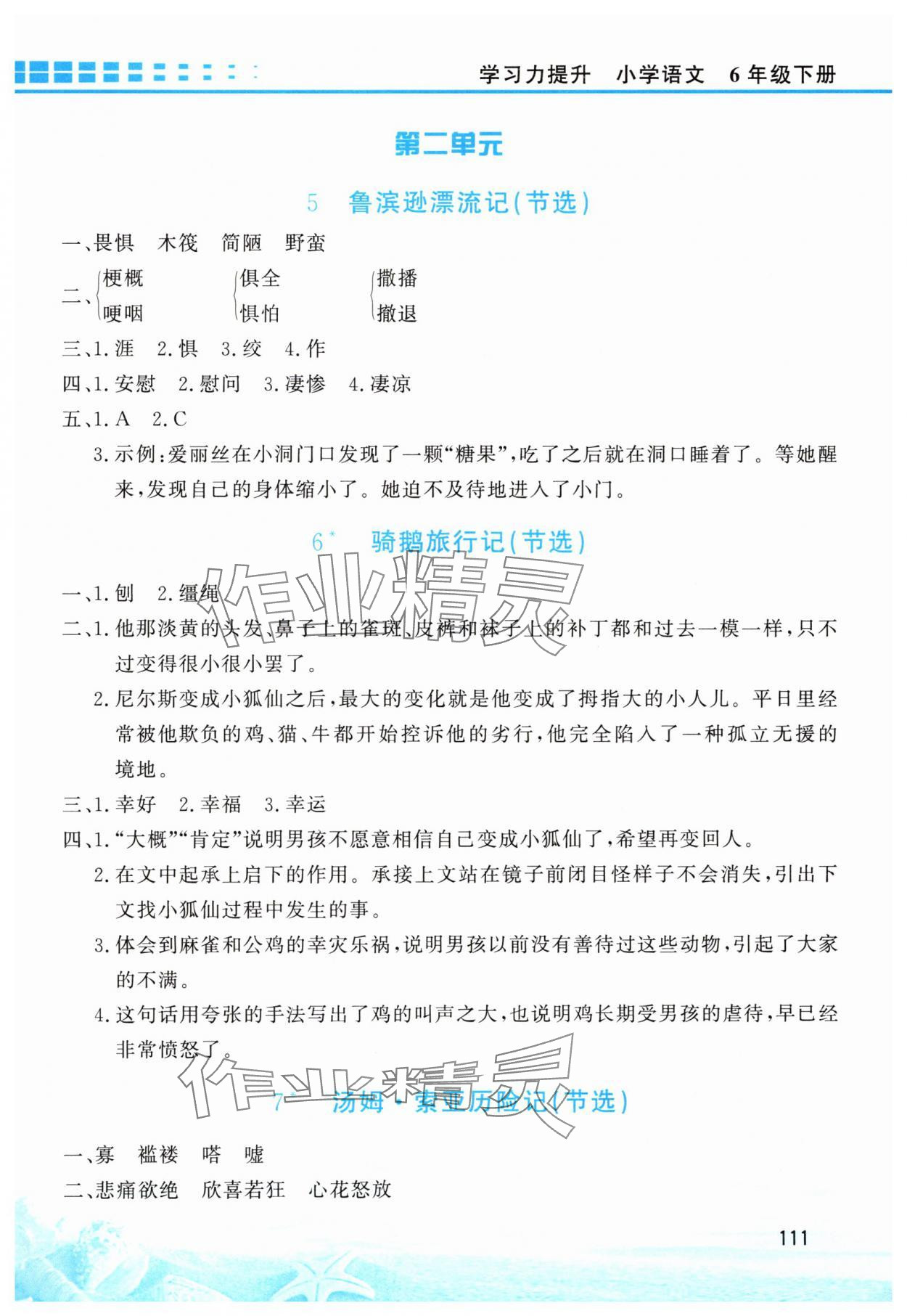 2025年學(xué)習(xí)力提升六年級語文下冊人教版 第3頁