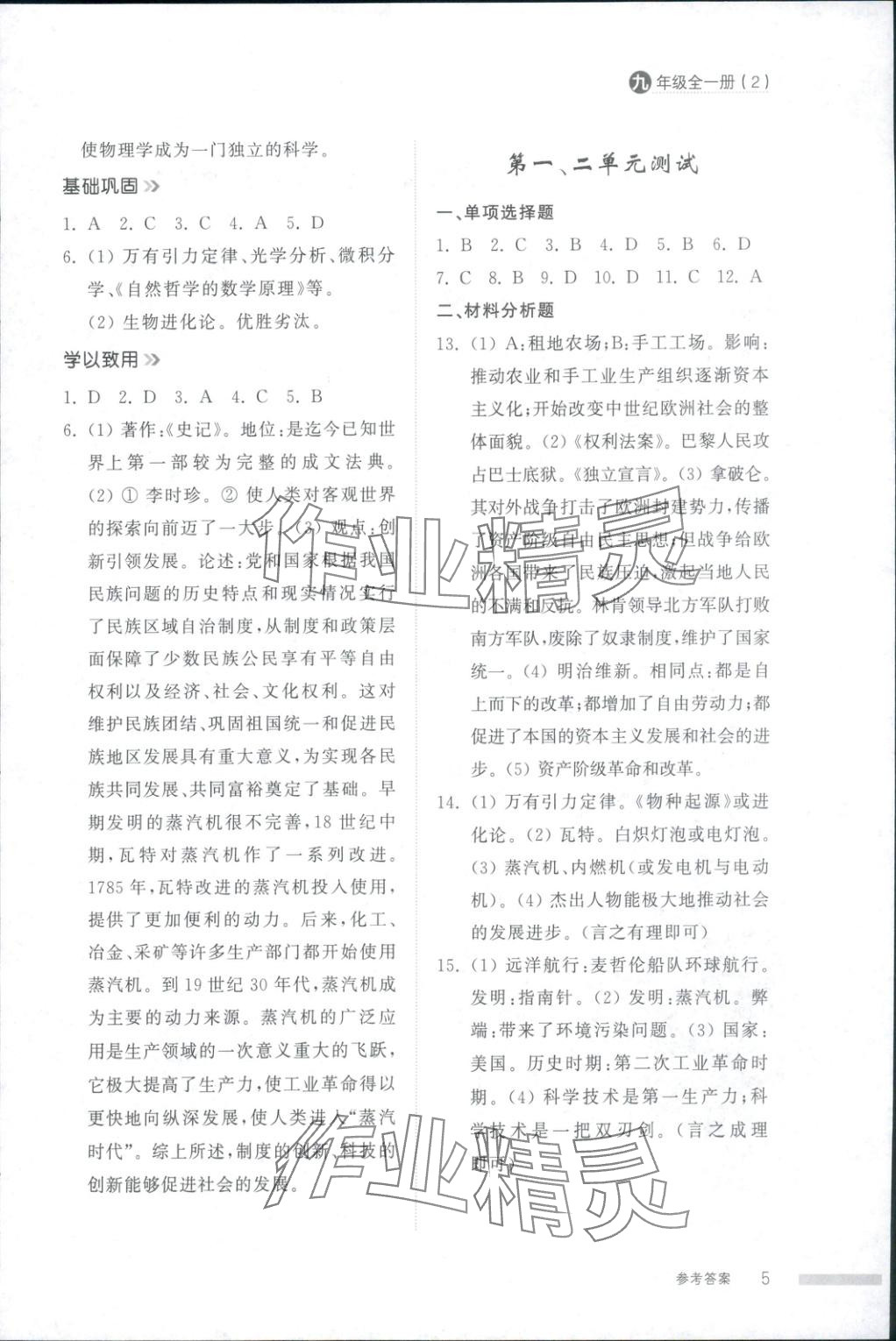 2025年导学与检测九年级历史全一册人教版2&nbsp;第4页