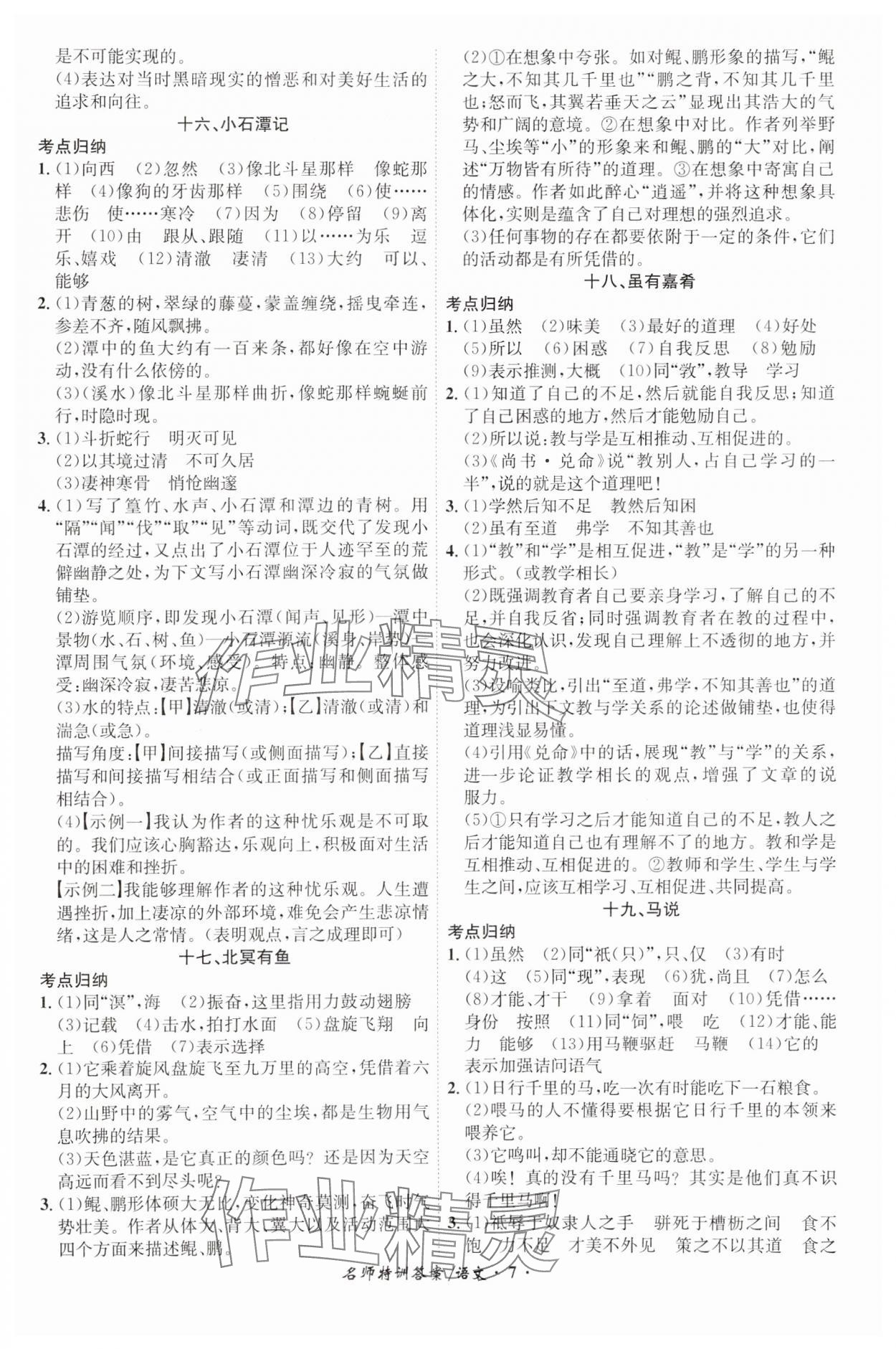 2024年名師特訓語文安徽專版 第7頁