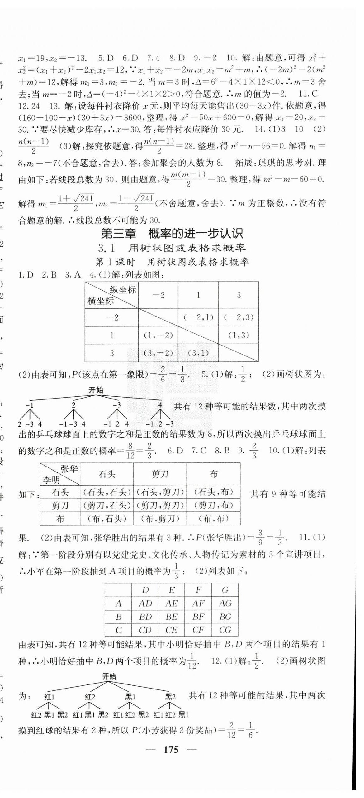 2024年課堂點睛九年級數(shù)學上冊北師大版寧夏專版 第9頁