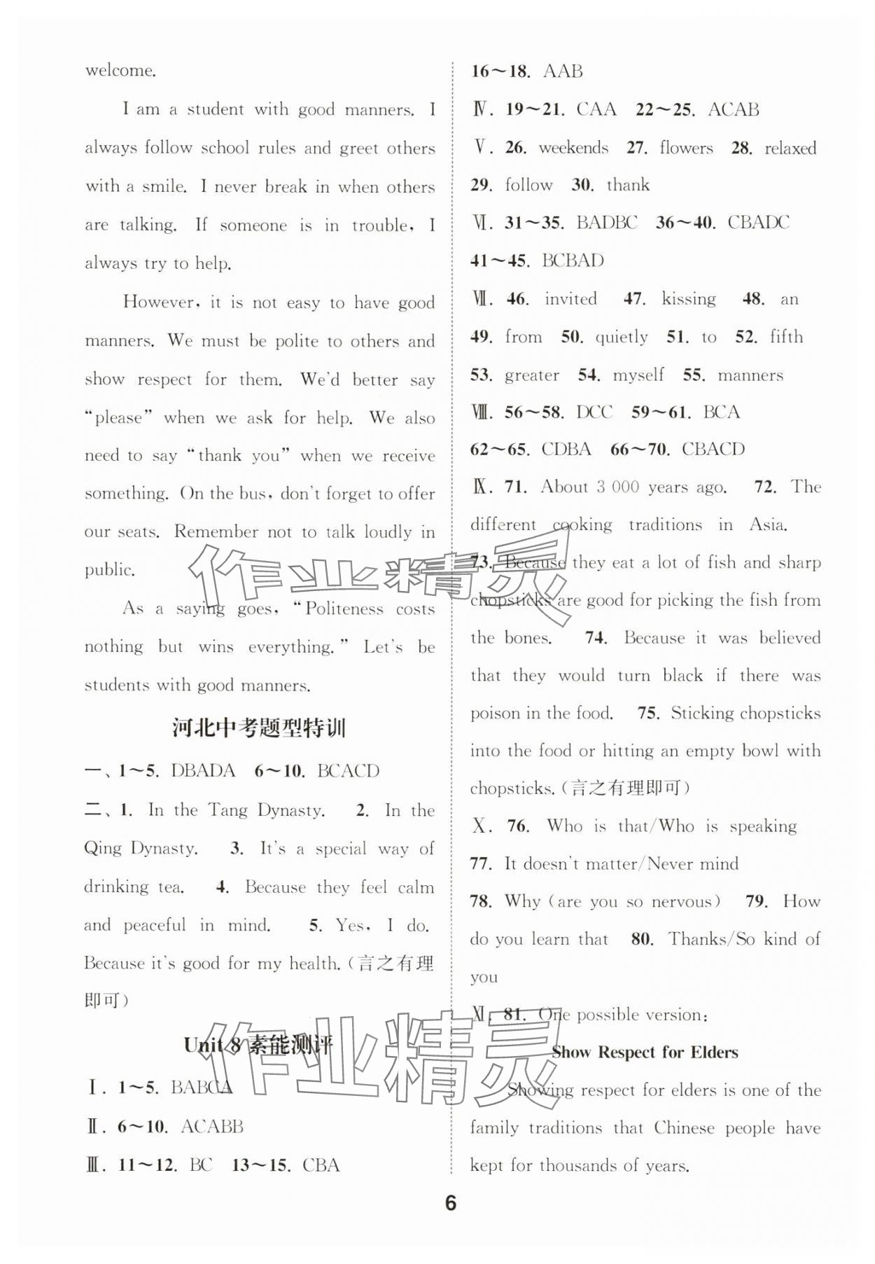 2025年通成学典课时作业本九年级英语下册冀教版河北专版 第6页