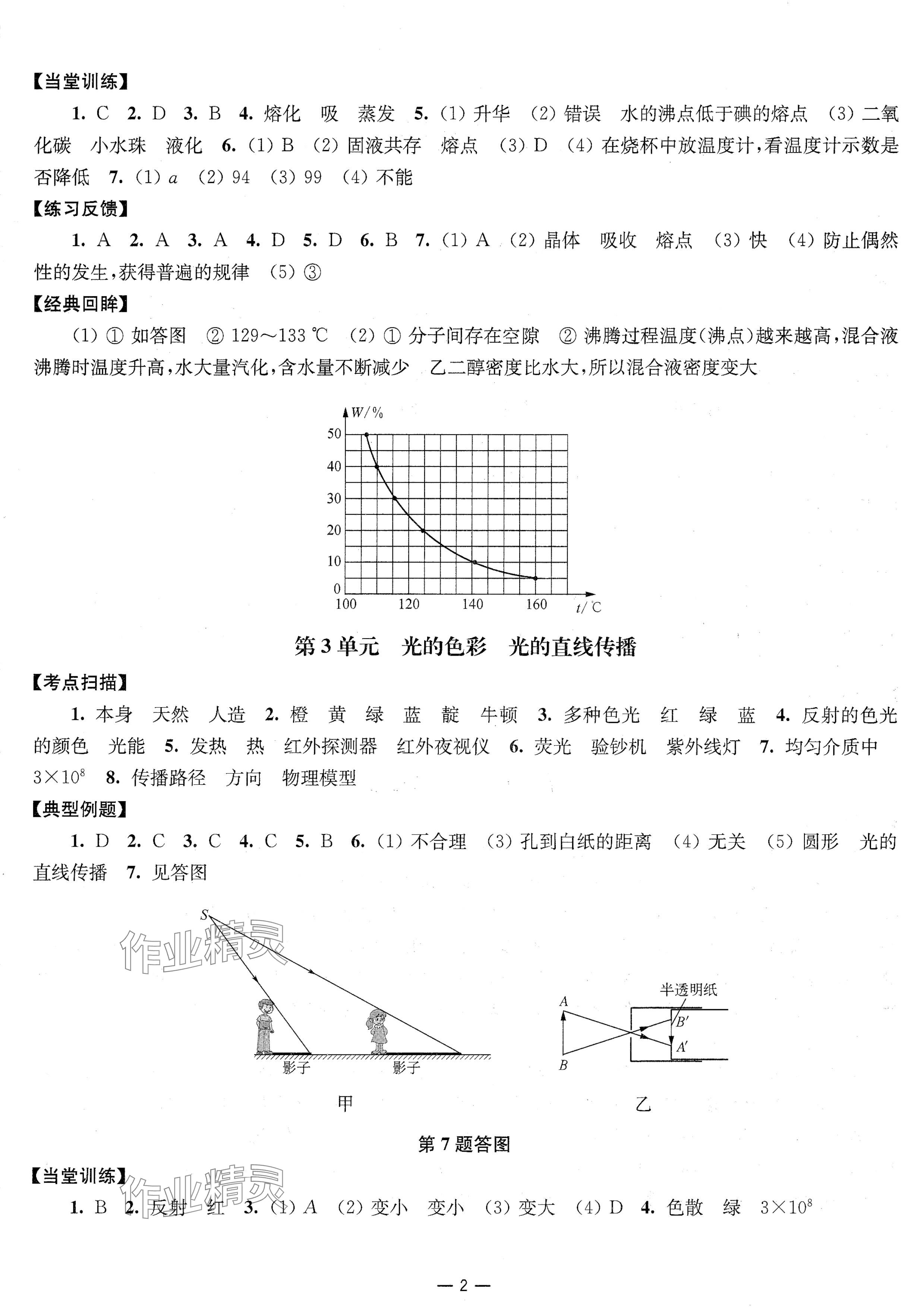 2024年中考指南物理 參考答案第2頁