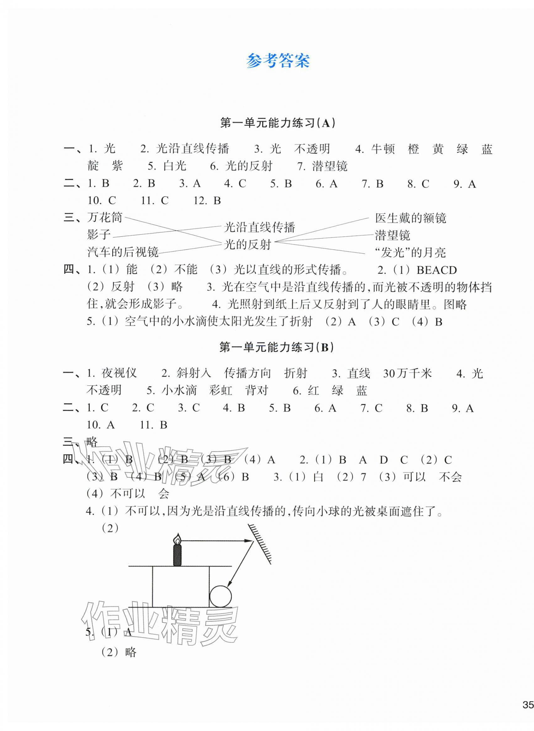 2025年新编单元能力训练五年级科学上册教科版 第1页
