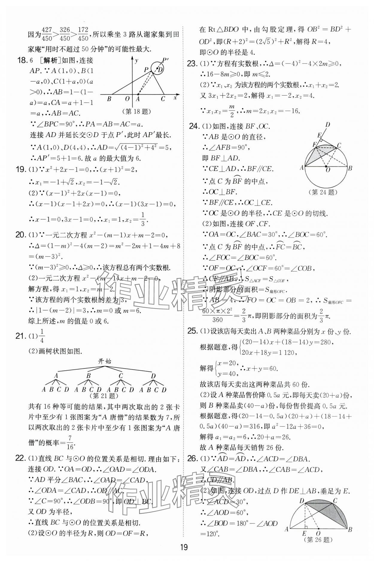 2024年實(shí)驗(yàn)班提優(yōu)大考卷九年級(jí)數(shù)學(xué)上冊蘇科版 第19頁