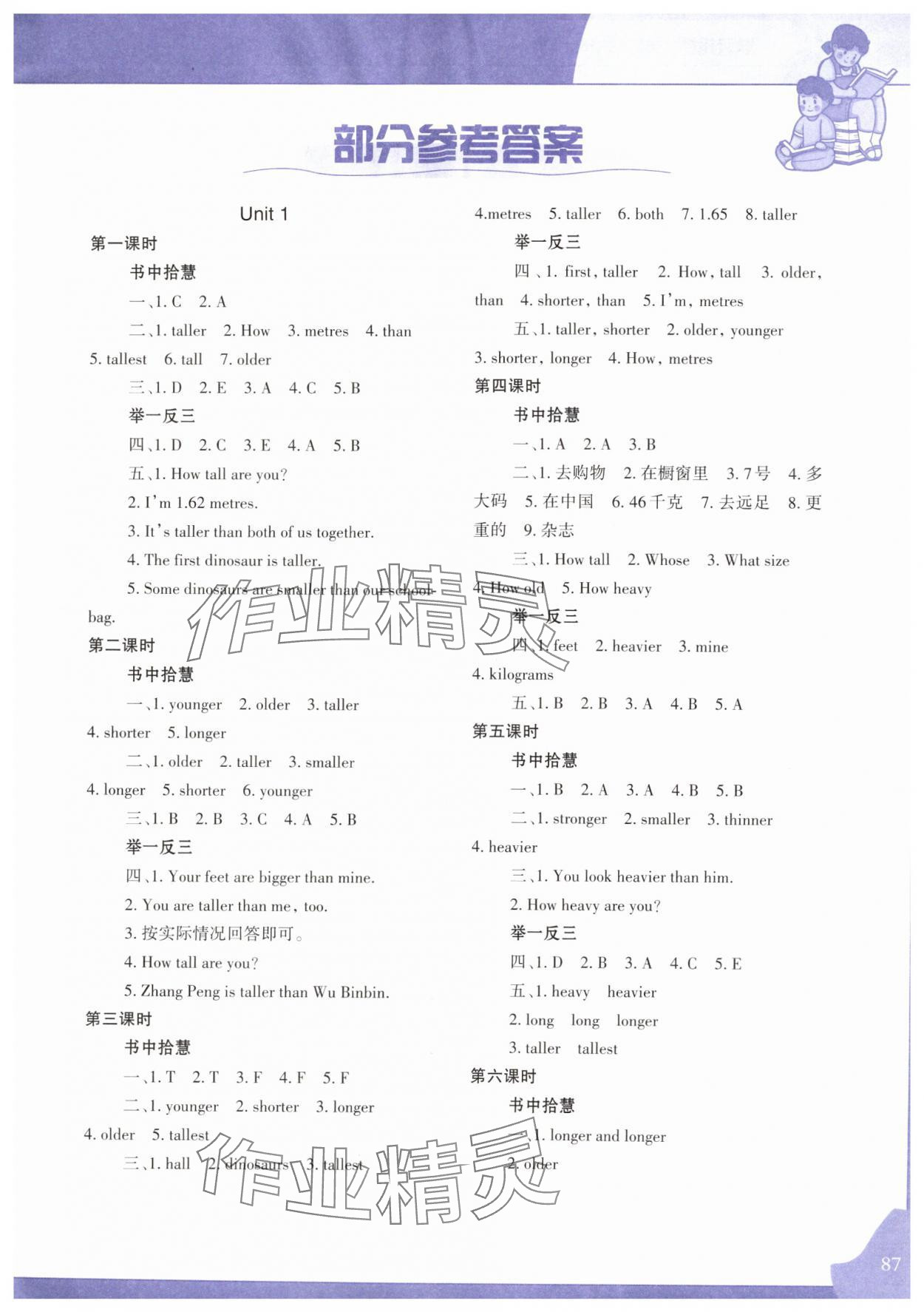 2025年学习指要六年级英语下册人教版 第1页