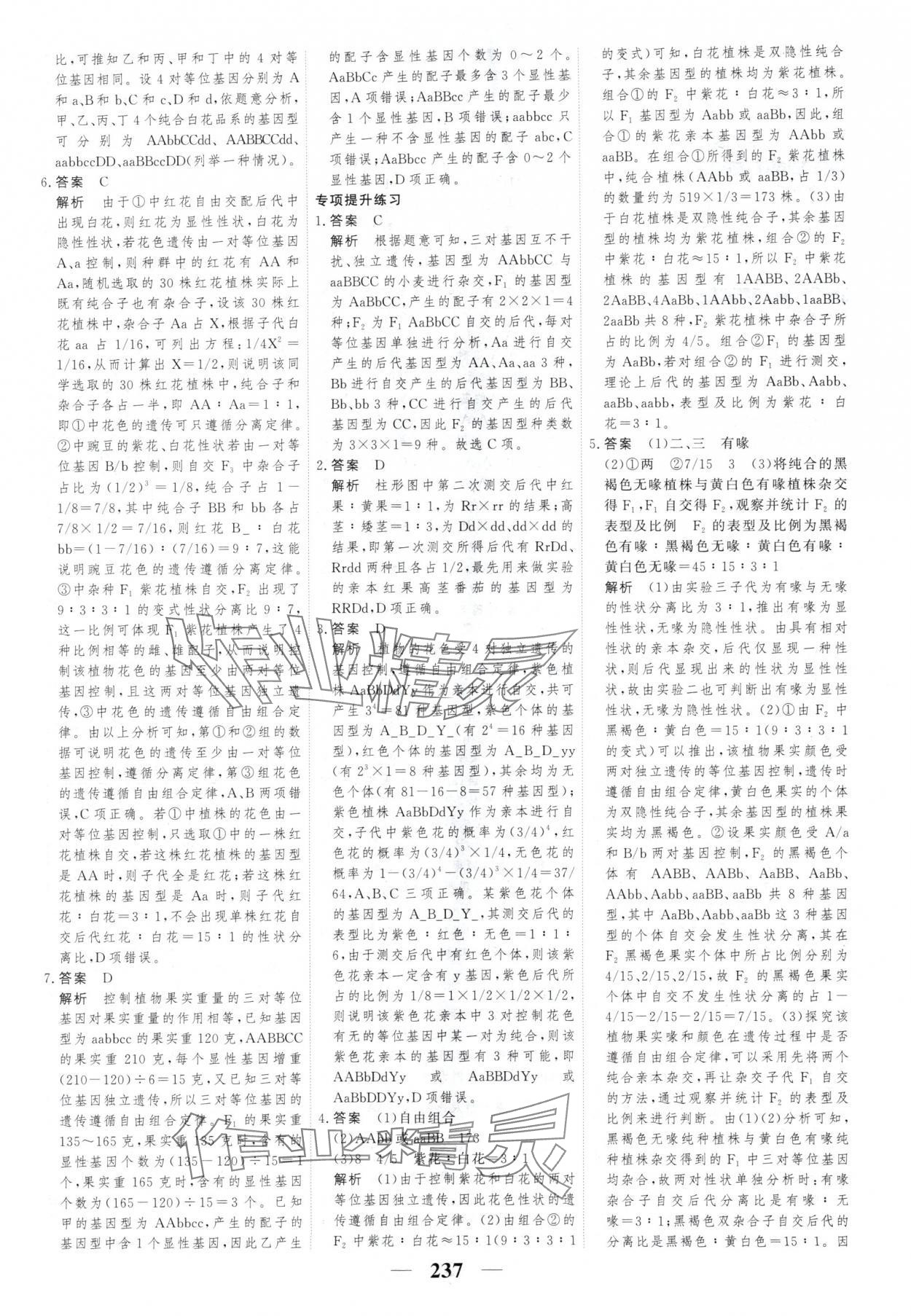 2025年新教材同步學案高考調研生物必修2人教版 第7頁