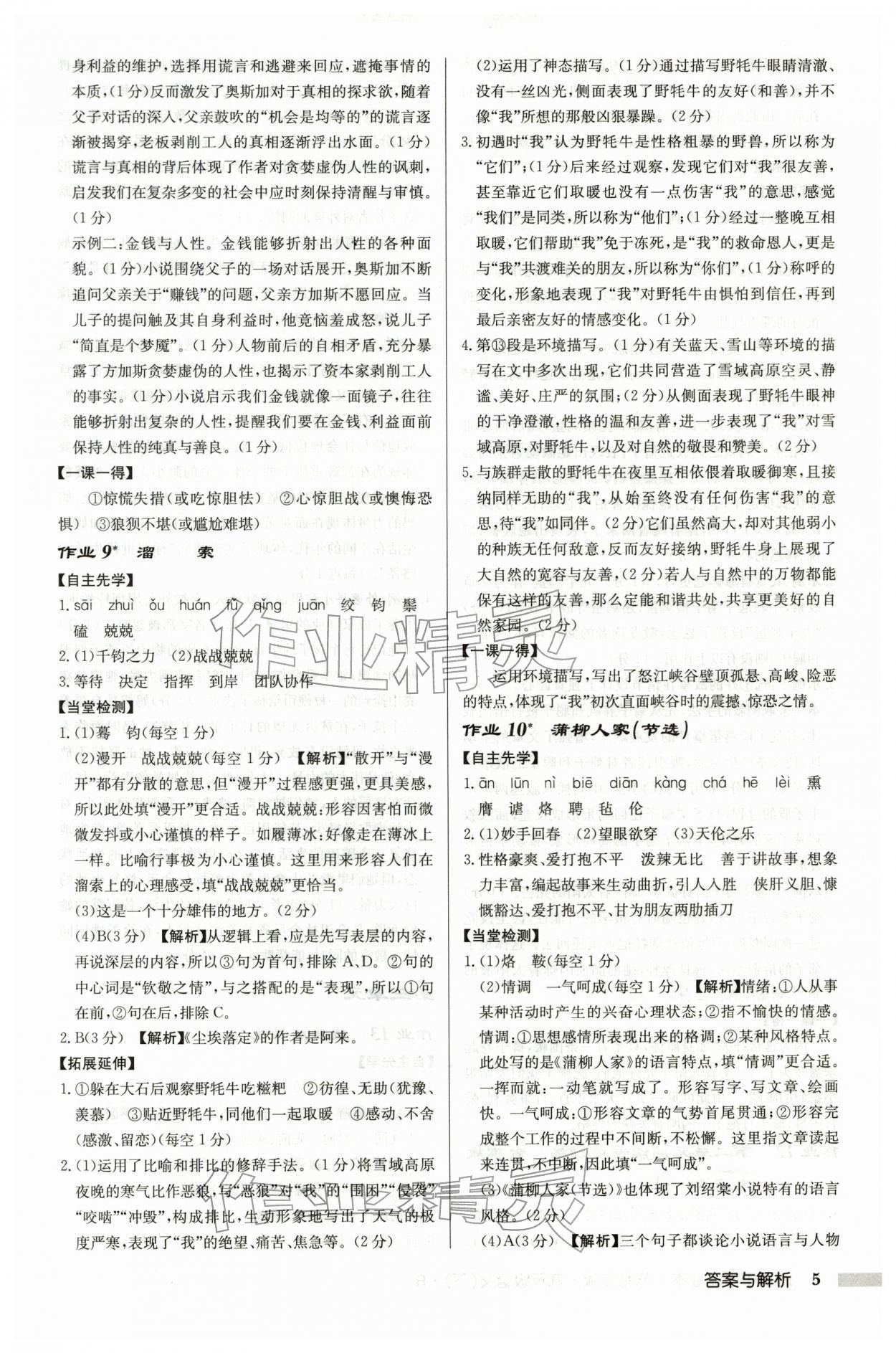 2026年启东中学作业本九年级语文下册人教版苏北专版&nbsp;第5页