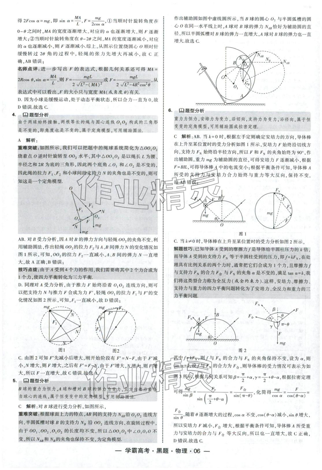 2025年学霸高考黑题物理人教版&nbsp;参考答案第6页