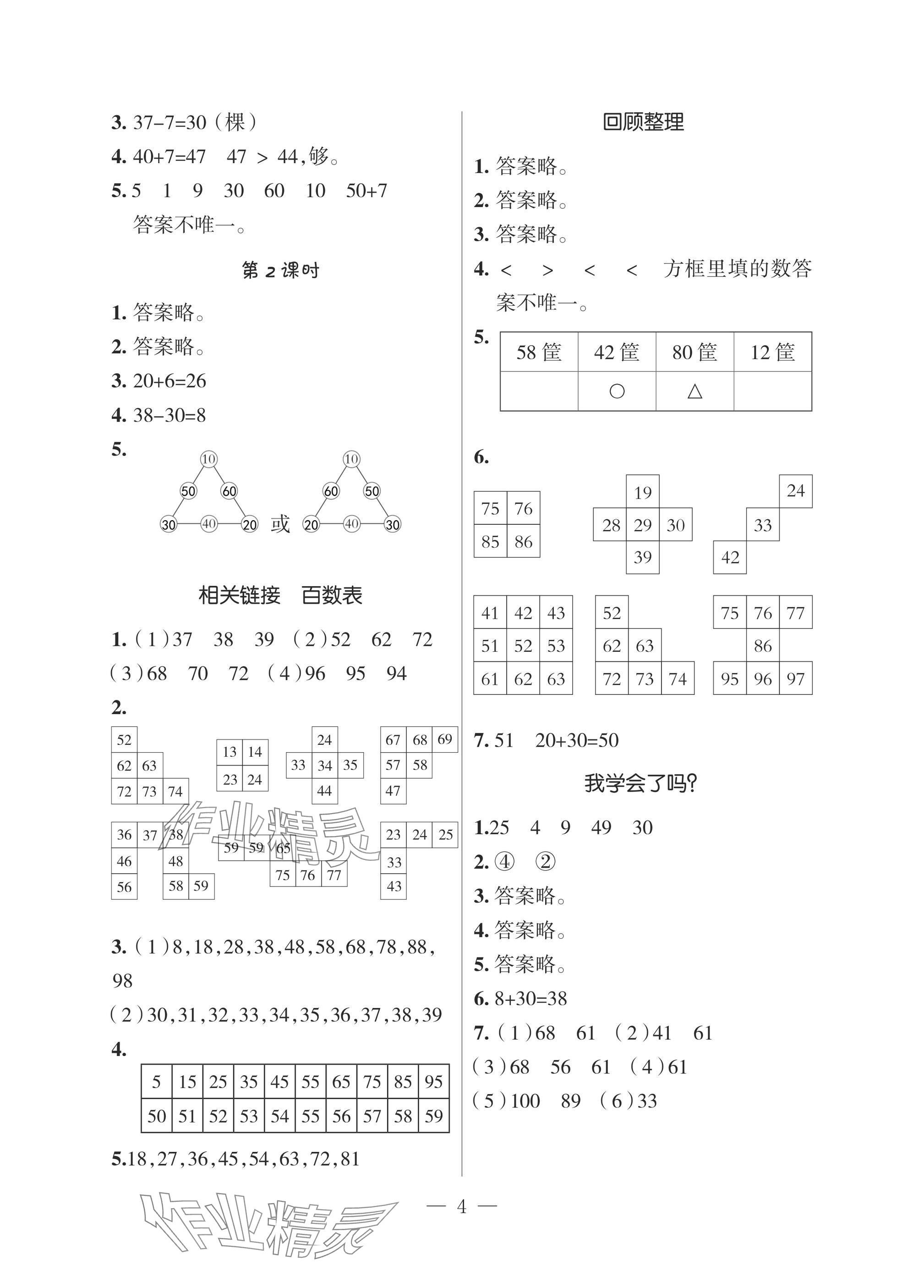 2025年新課堂同步學習與探究一年級數(shù)學下冊青島版 參考答案第3頁