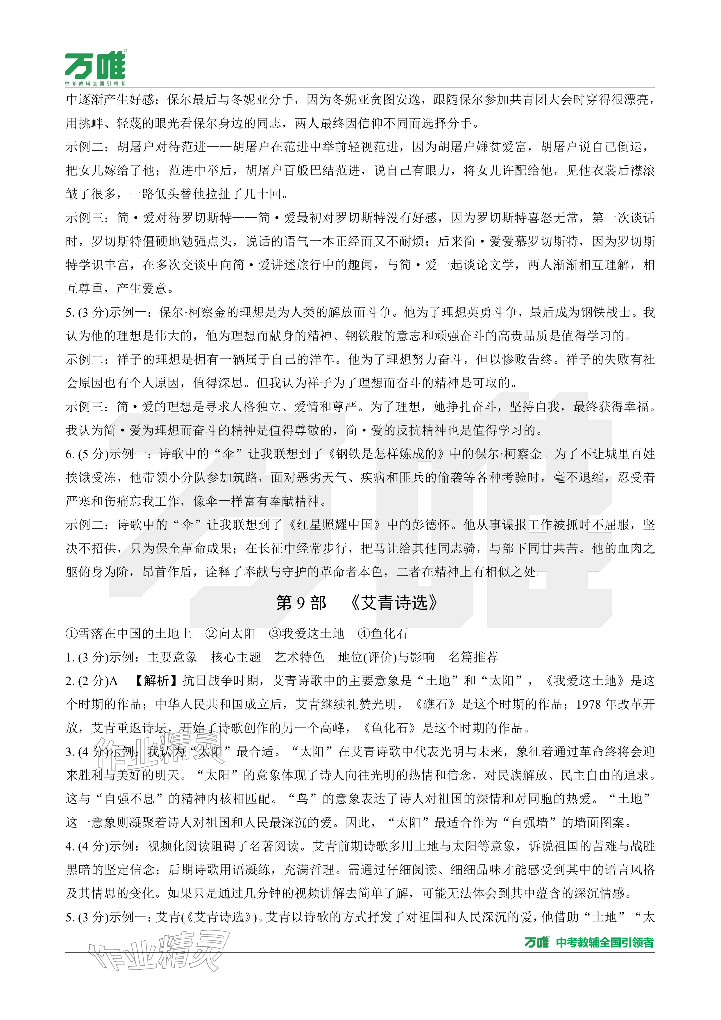 2026年萬(wàn)唯中考試題研究語(yǔ)文廣東專(zhuān)版&nbsp;參考答案第28頁(yè)