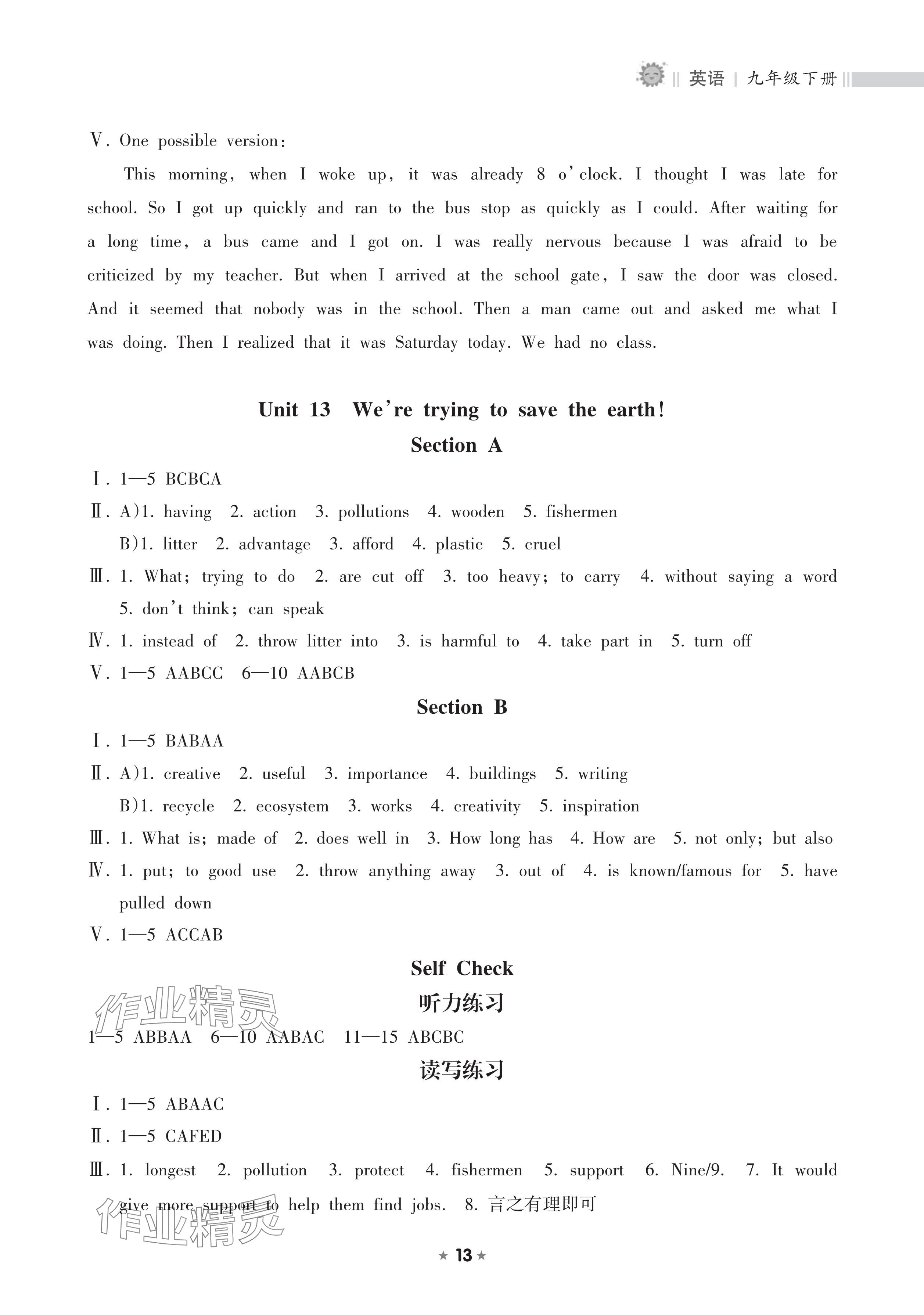 2025年新课程课堂同步练习册九年级英语下册人教版 参考答案第3页