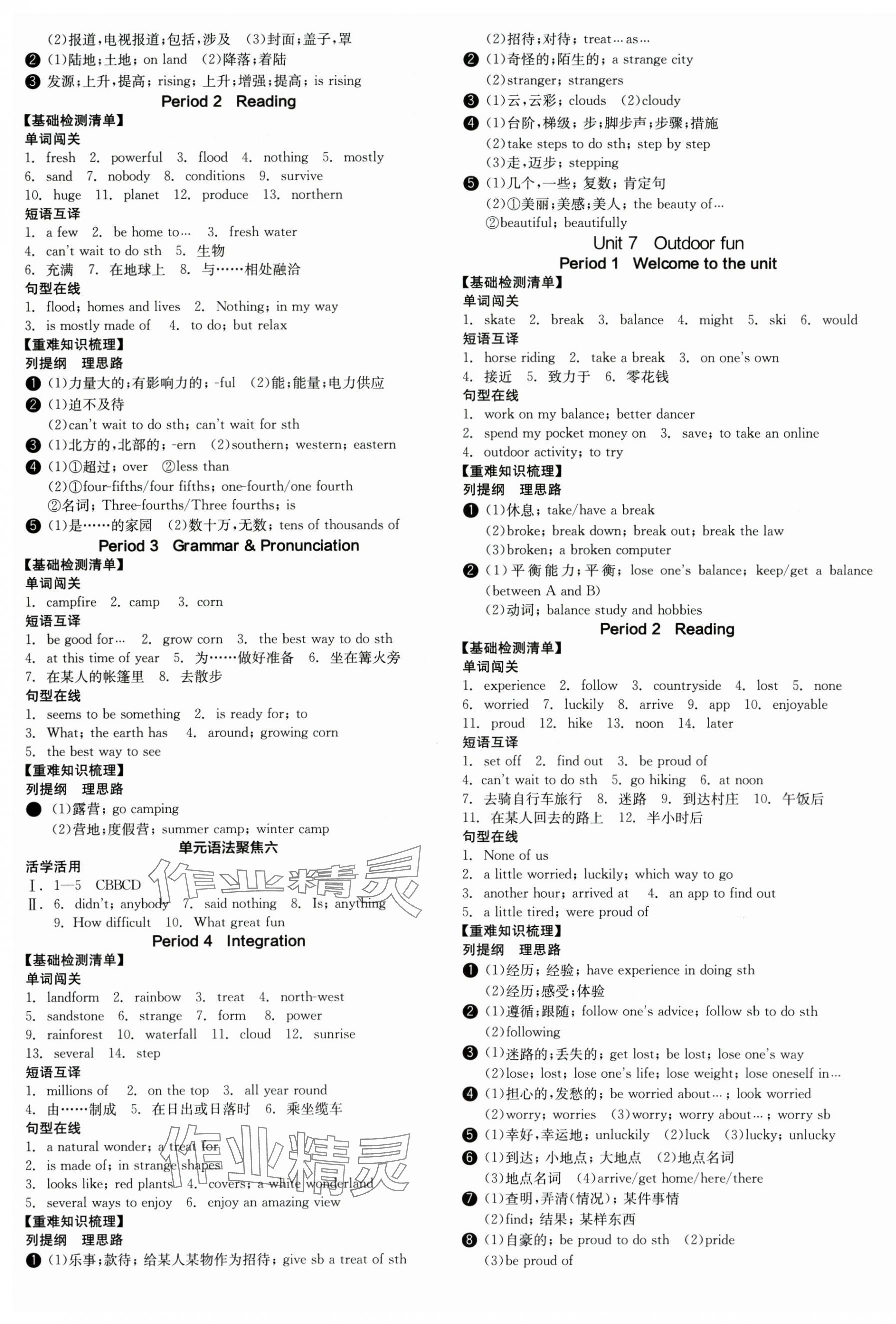 2025年全品學(xué)練考七年級(jí)英語下冊(cè)譯林版江蘇專版 參考答案第5頁