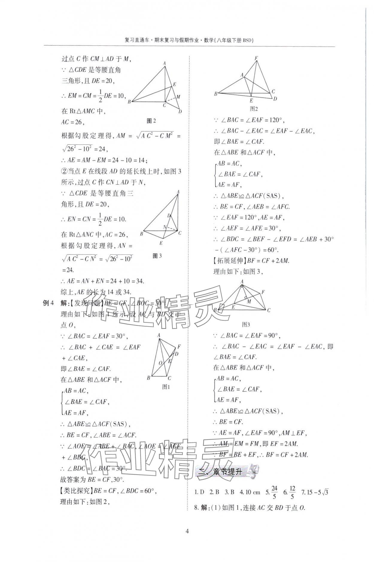 2025年复习直通车期末复习与假期作业八年级数学北师大版 第4页