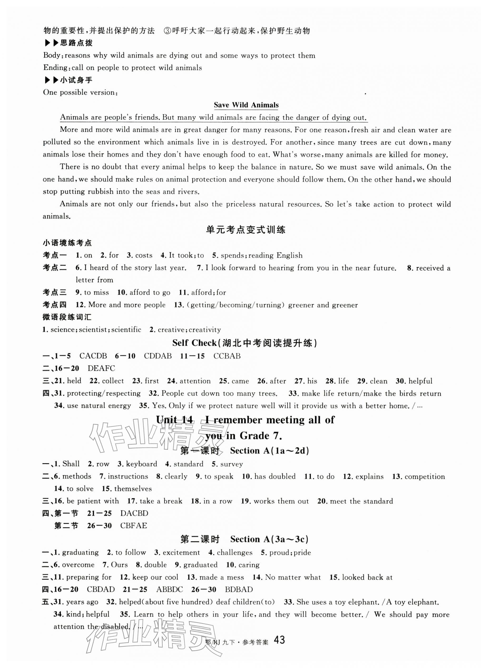 2026年名校课堂九年级英语下册人教版湖北专版&nbsp;第7页