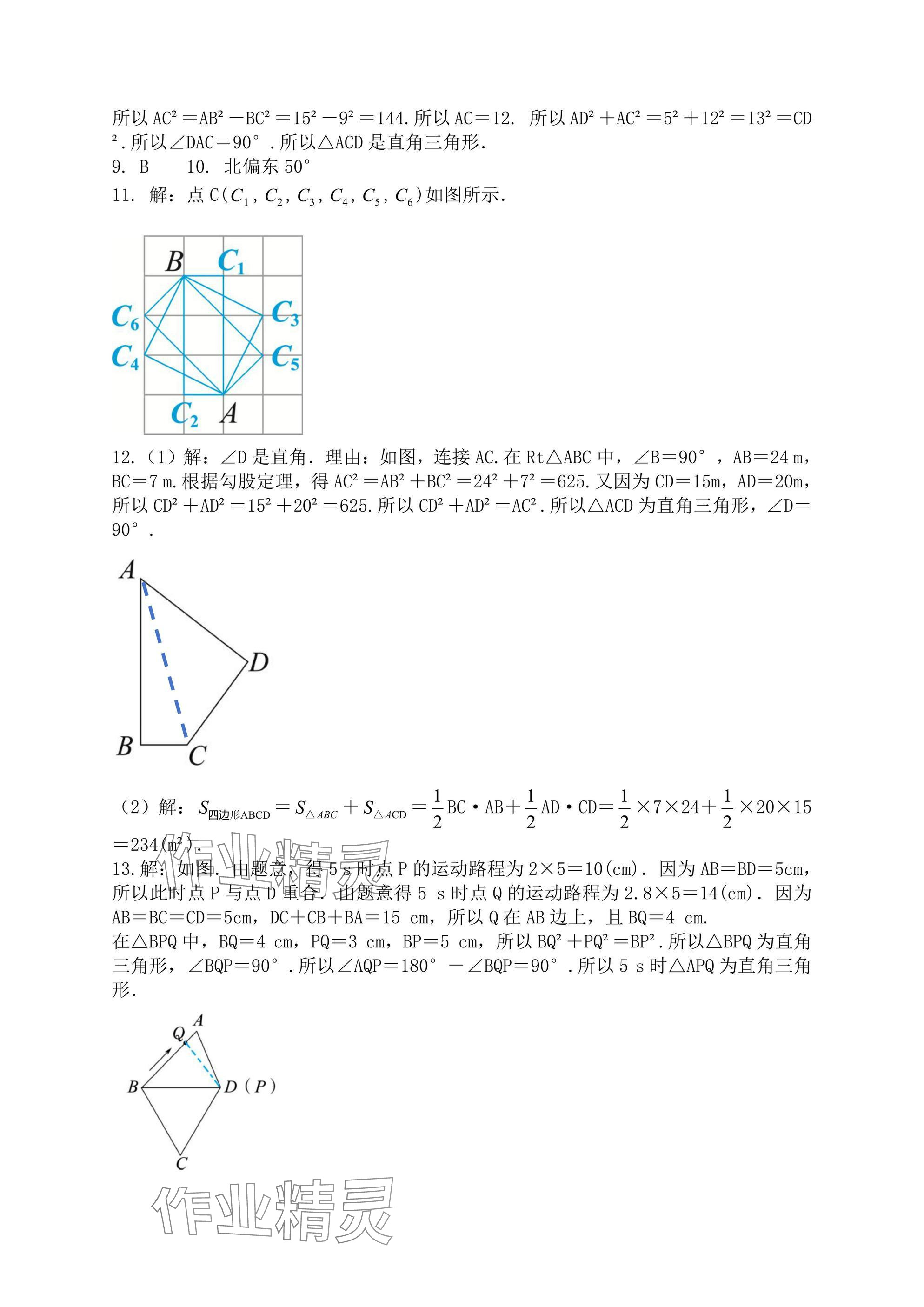 2024年陽光同學(xué)分層設(shè)計八年級數(shù)學(xué)上冊北師大版福建專版 參考答案第3頁