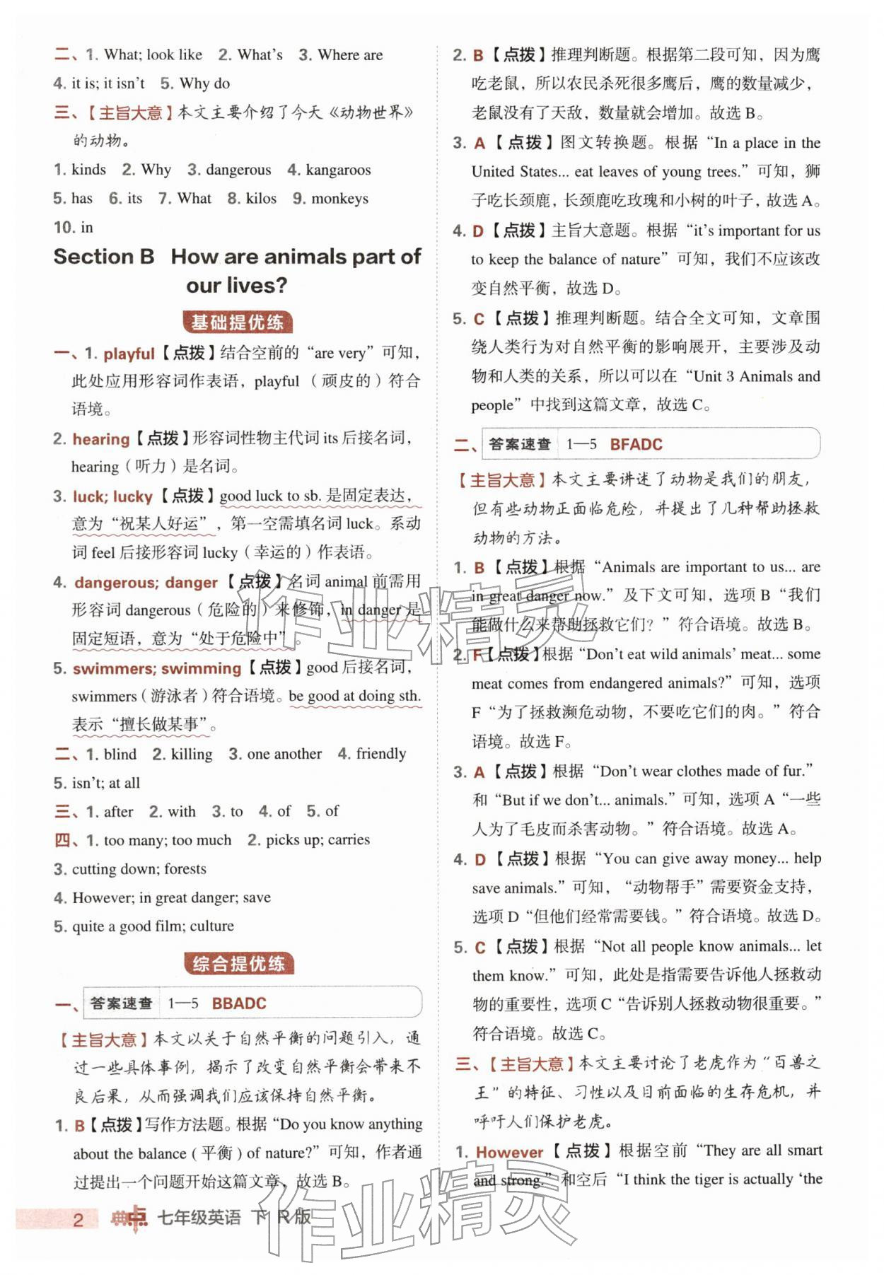 2026年综合应用创新题典中点七年级英语下册人教版&nbsp;第2页