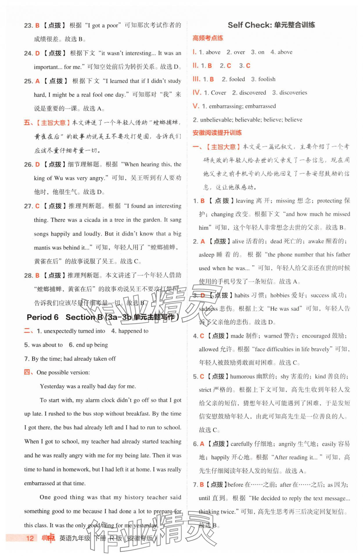 2025年綜合應(yīng)用創(chuàng)新題典中點(diǎn)九年級(jí)英語(yǔ)下冊(cè)人教版安徽專版 第12頁(yè)