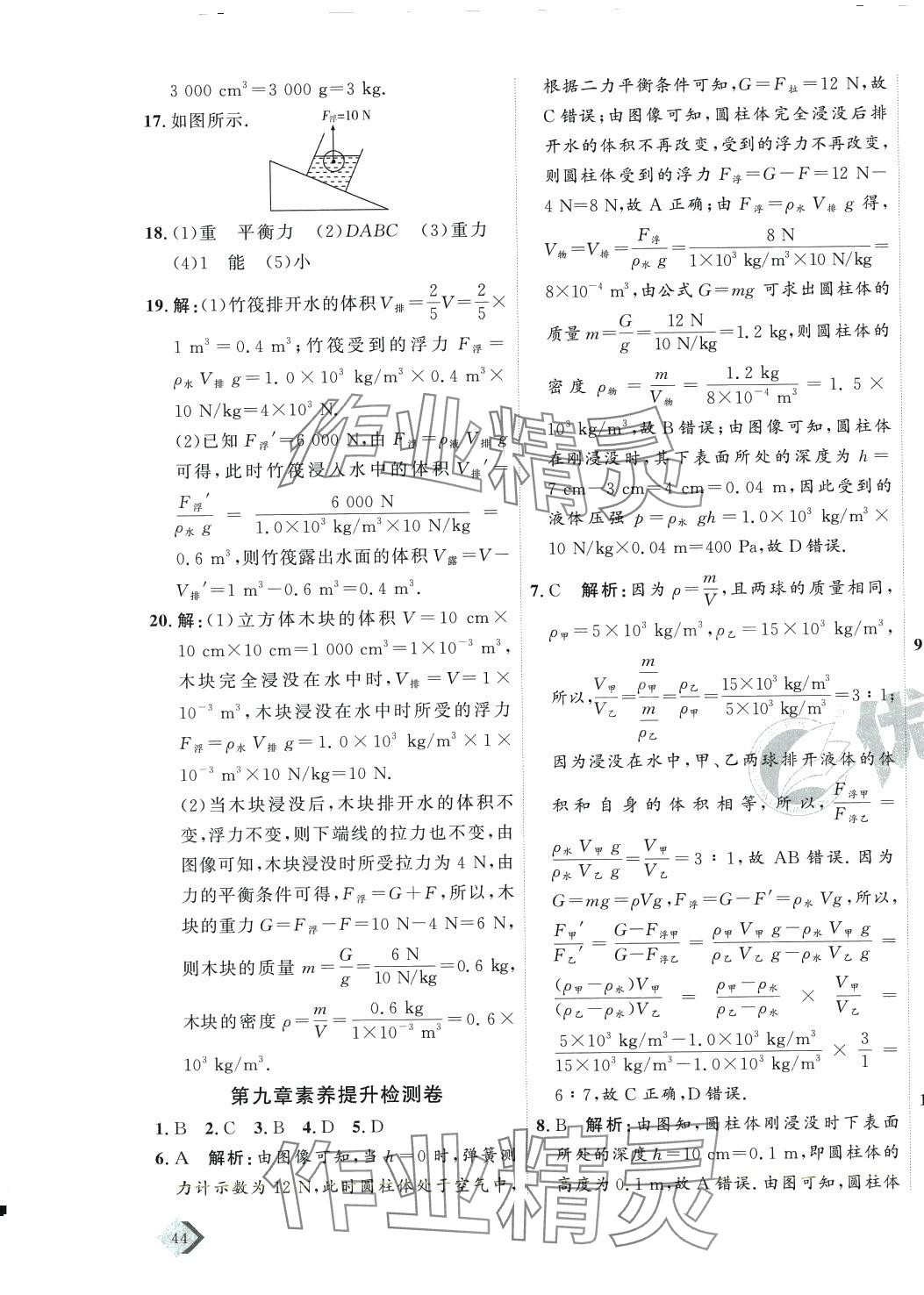 2024年优加密卷八年级物理下册沪科版I版 第7页