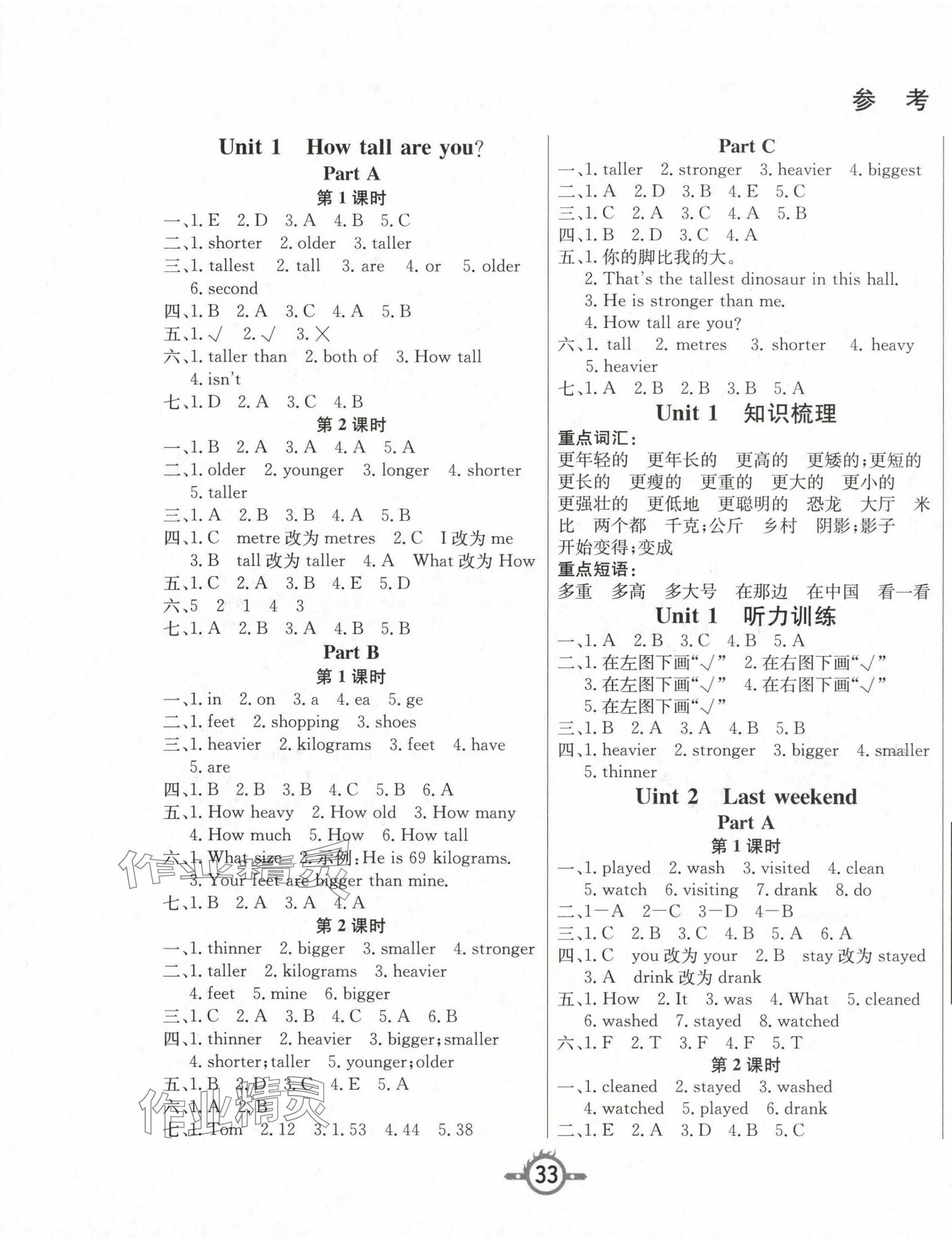 2024年创新课课练六年级英语下册人教版 第1页