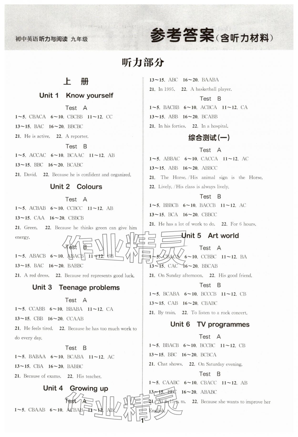 2025年初中英语听力与阅读浙江教育出版社九年级英语译林版 第1页
