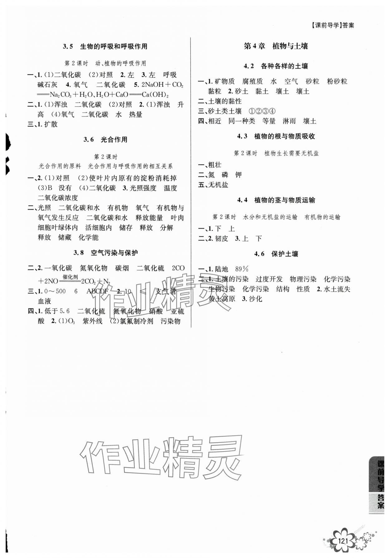 2025年初中新學(xué)案優(yōu)化與提高八年級科學(xué)下冊浙教版 參考答案第2頁