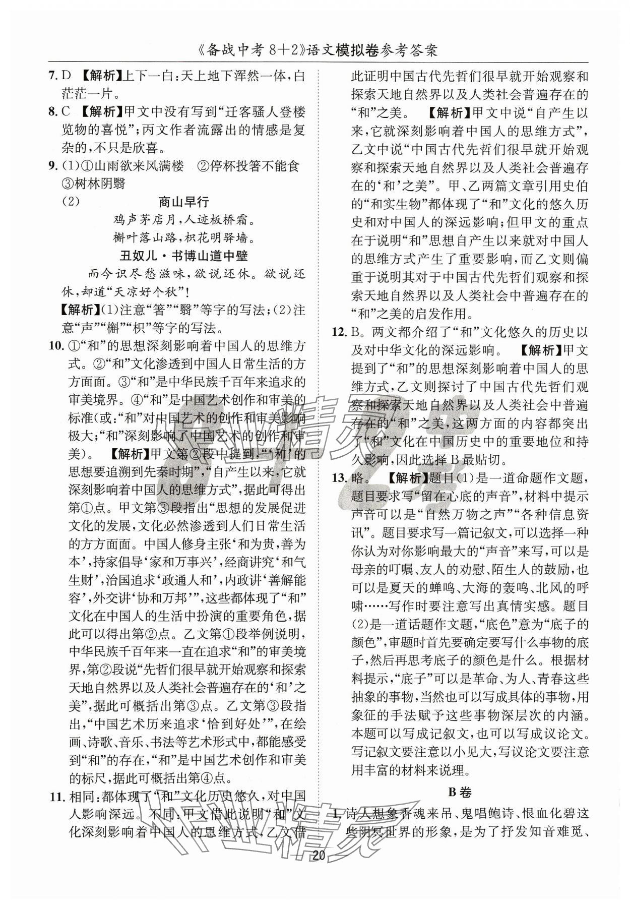 2024年中考密卷8加2語文 第20頁