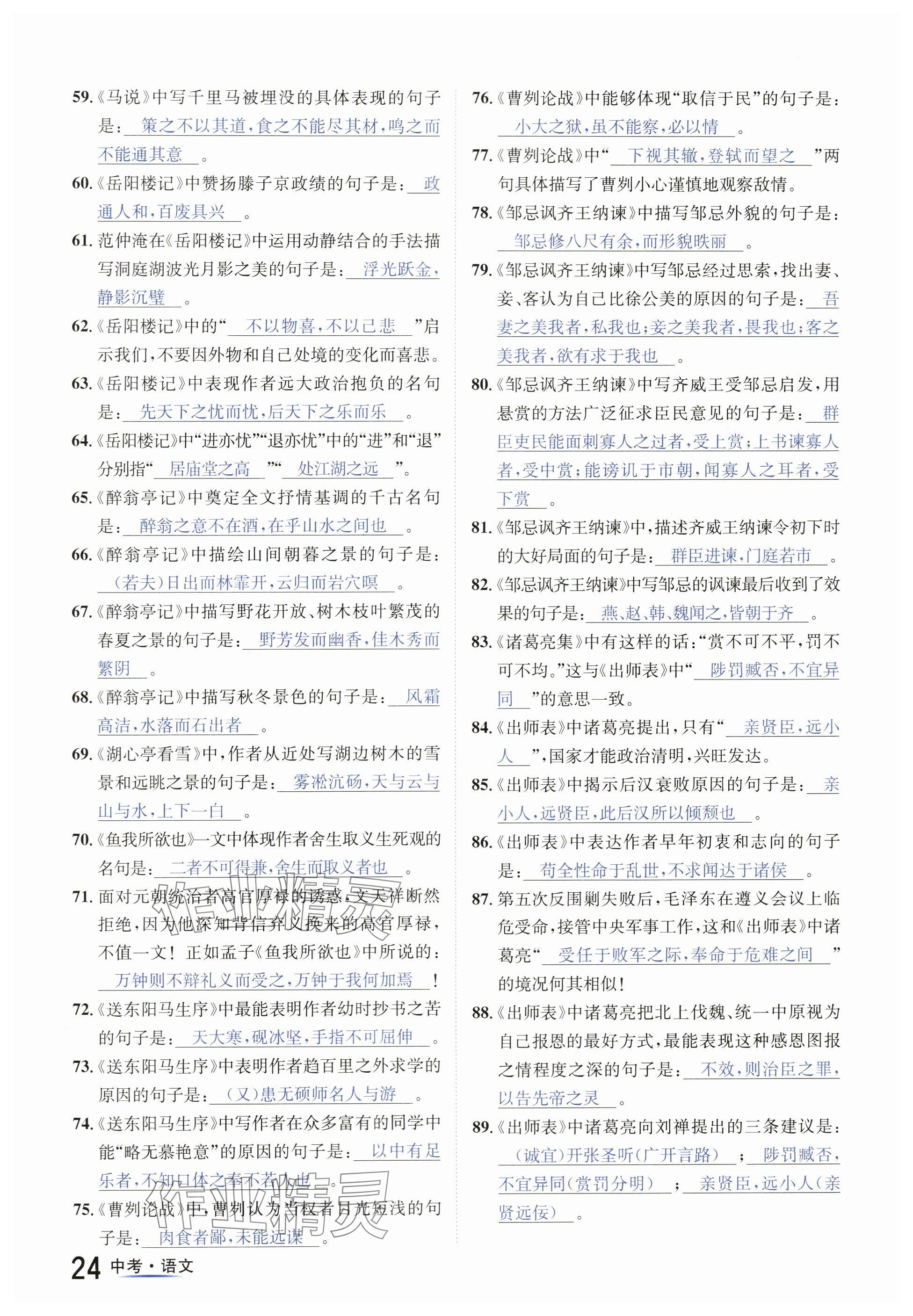 2024年國(guó)華圖書中考拐點(diǎn)語(yǔ)文南充專版 參考答案第24頁(yè)